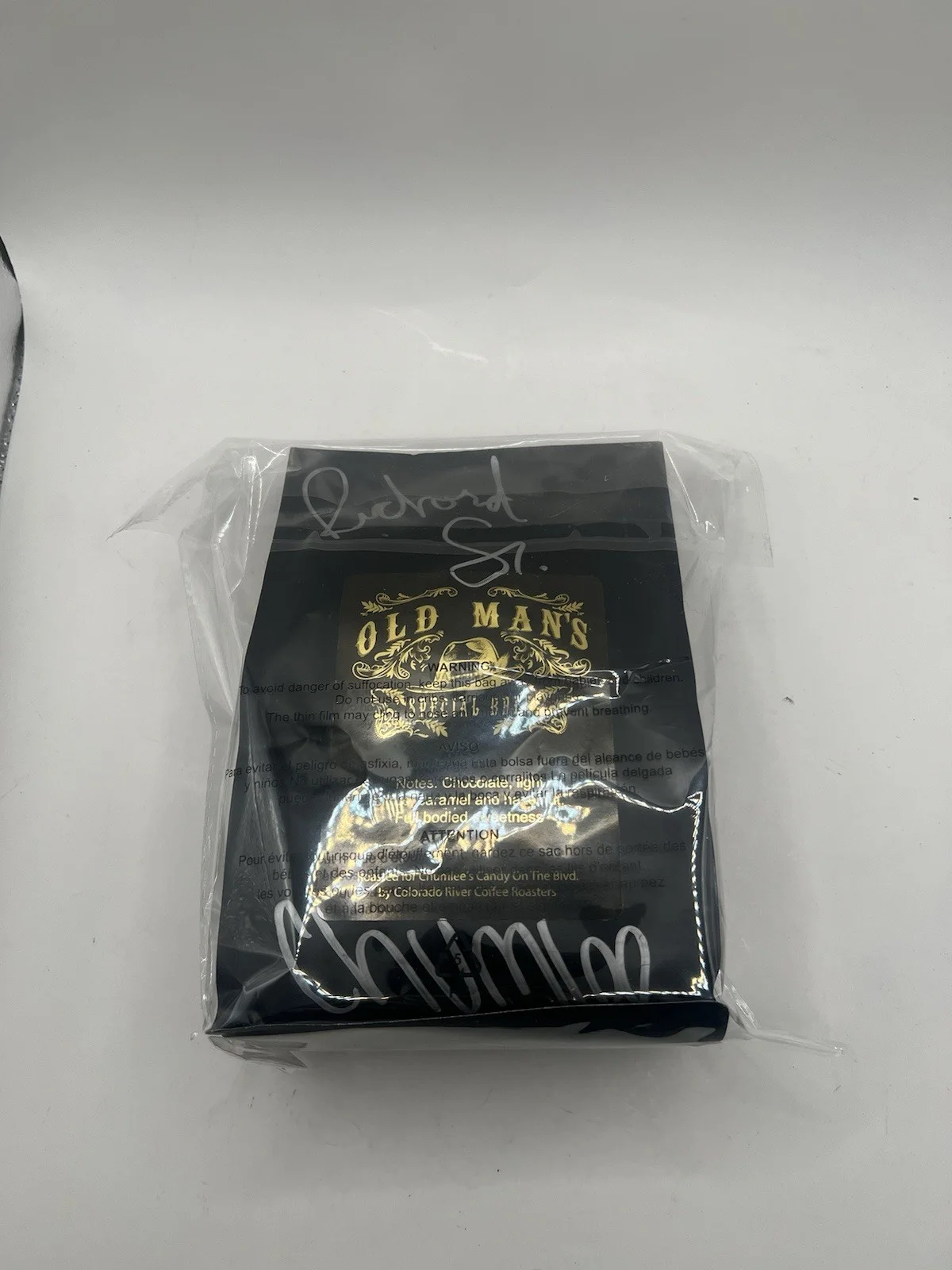 Chumlee — Pawn Stars OLD MAN SPECIAL BREW COFFEE SIGNED BY RICHARD SR. & CHUM LEE