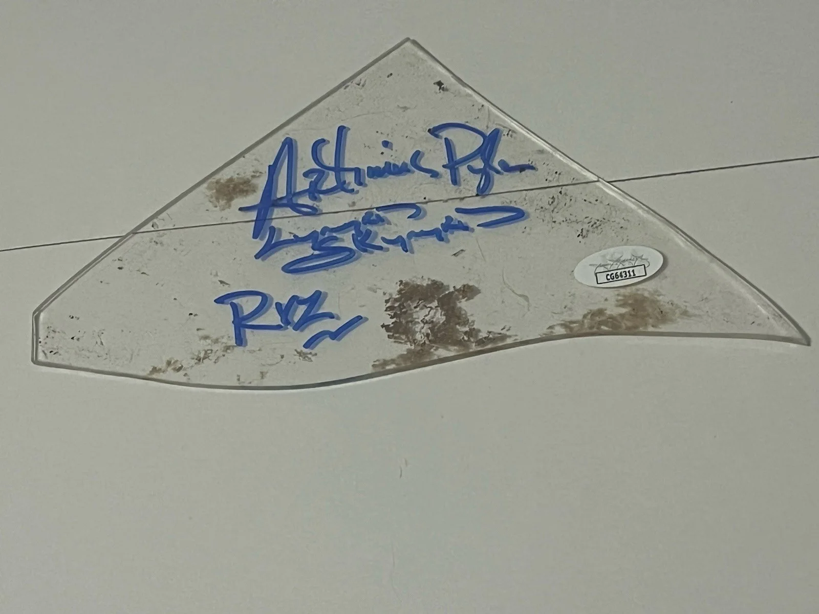Lynyrd Skynyrd Signed Plane Crash Huge Piece Window Glass 9”X4.5” Artimus Pyle!, изображение 2