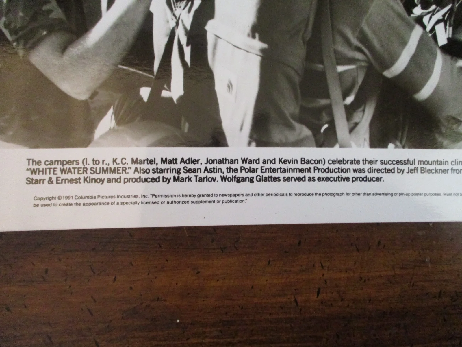 KC Martel/Jonathan Ward/Kevin Bacon/Mark Adler(WHITE WATER SUMMER)1991 10x8 Phot, изображение 2