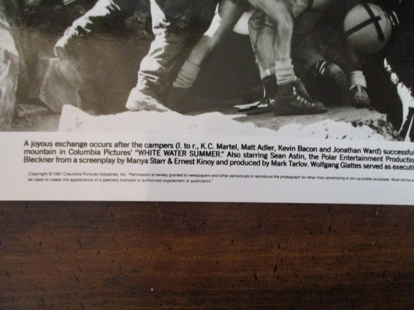 Matt Adler/KC Martel/Jonathan Ward/Kevin Bacon(WHITE WATER SUMMER)1991 10x8 Phot, изображение 2