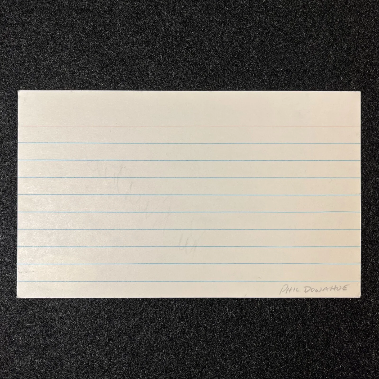 Phil Donahue — Phil Donahue SIGNED INDEX CARD Talk Show Host Media Personality JSA CERTIFIED, изображение 2
