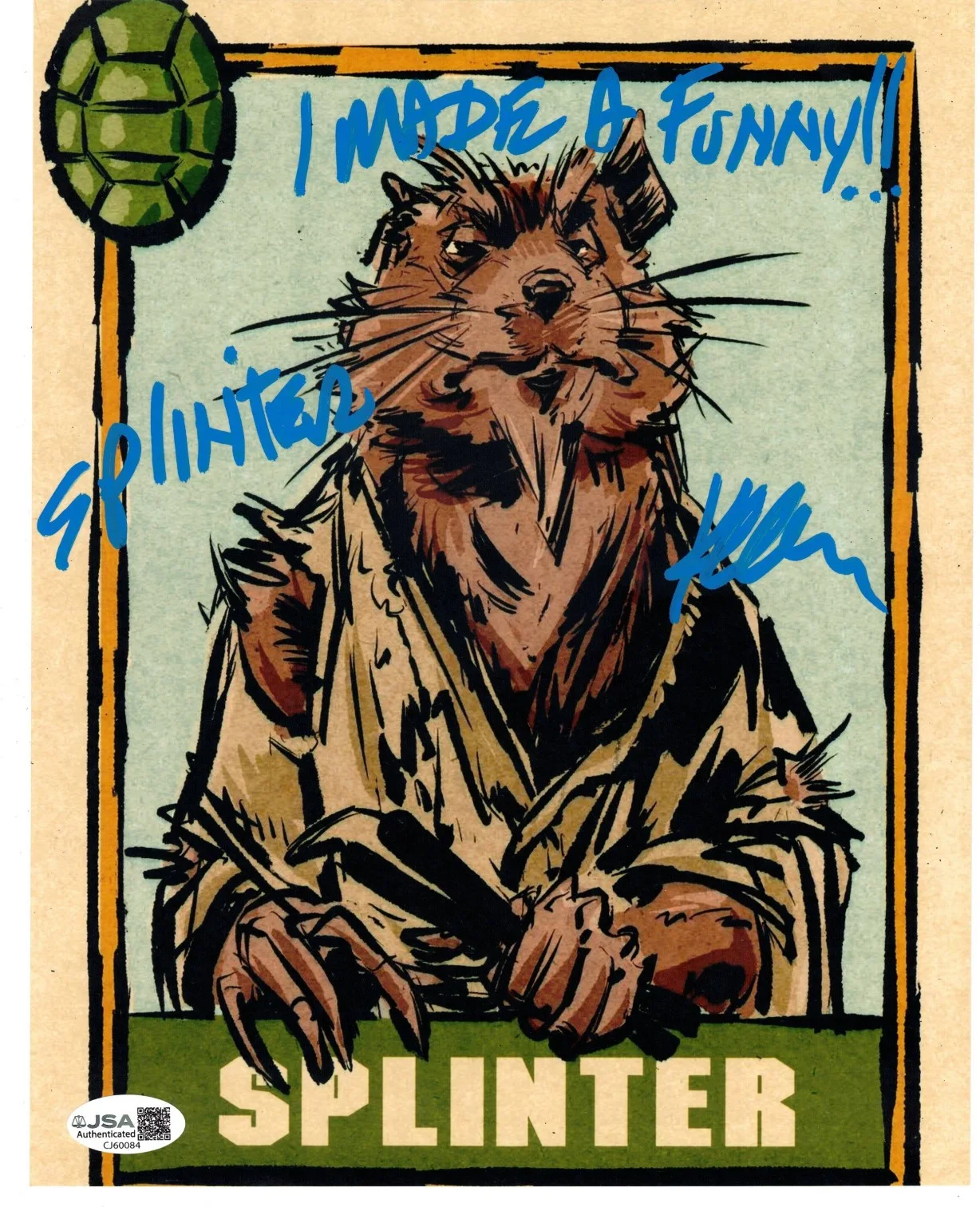 Kevin Clash Signed 8x10 Art Photo Auto, TMNT, Ninja Turtles, Splinter, JSA COA, изображение 2