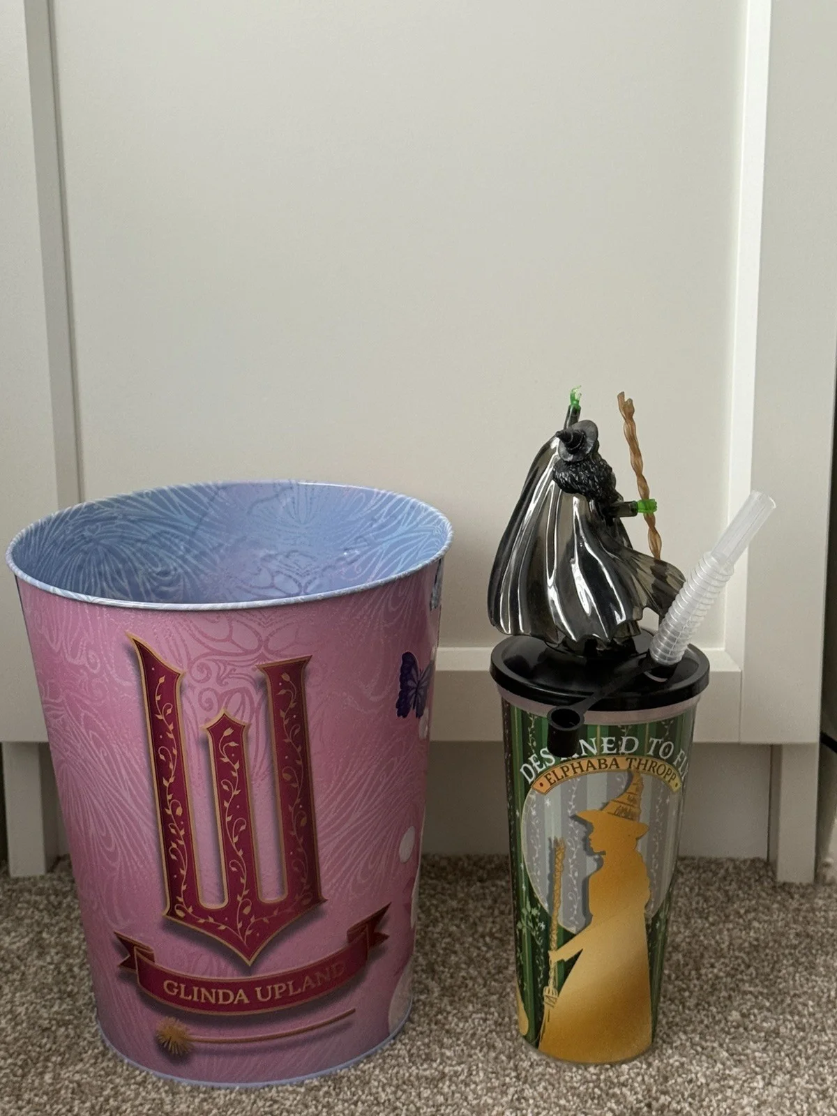 Wicked For Good Glinda Popcorn Bucket & Elphaba Cup Odeon brand new rare, image 3