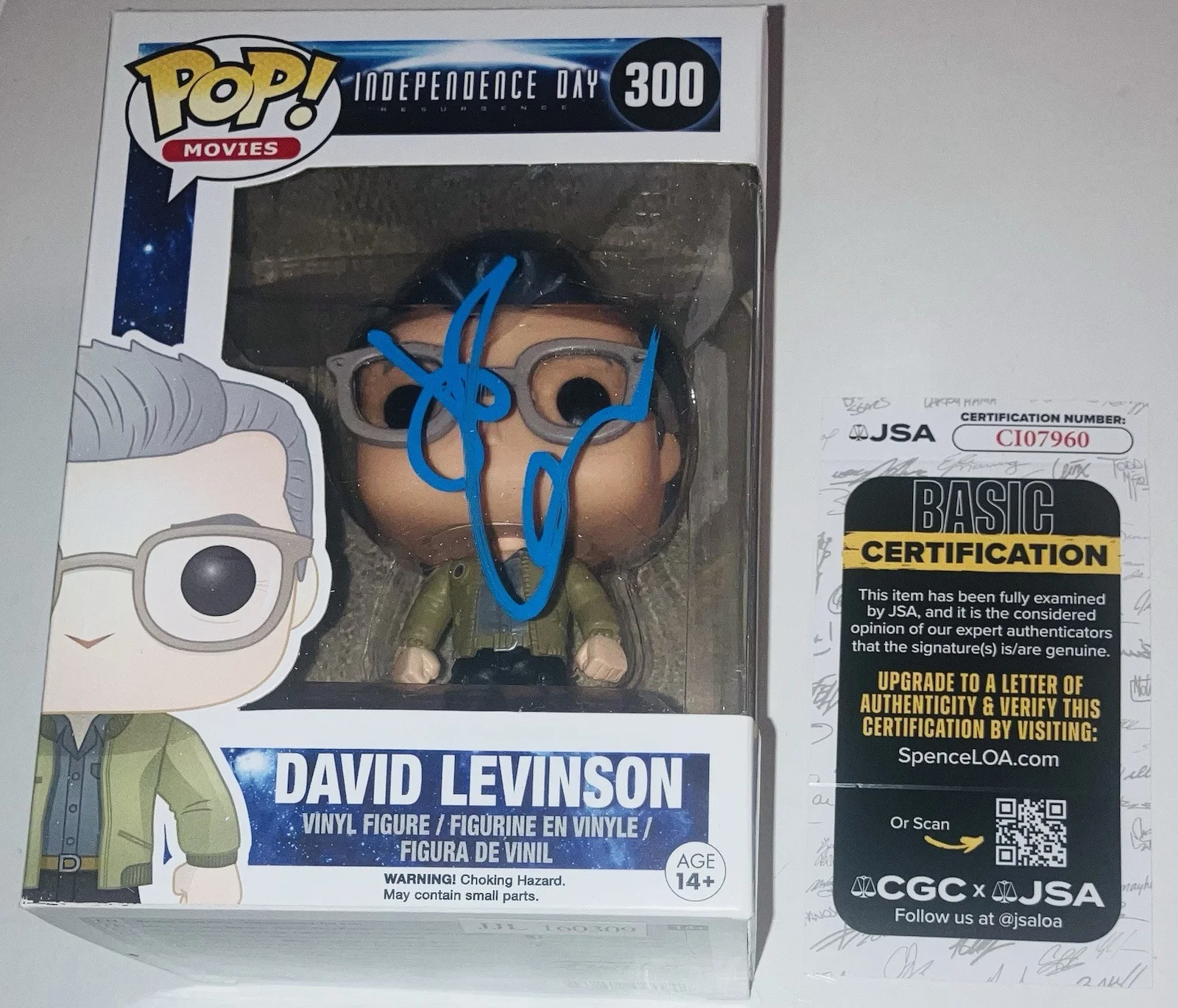 Jeff Goldblum — JEFF GOLDBLUM SIGNED AUTOGRAPHED INDEPENDENCE DAY FUNKO POP #300 JSA COA RARE!