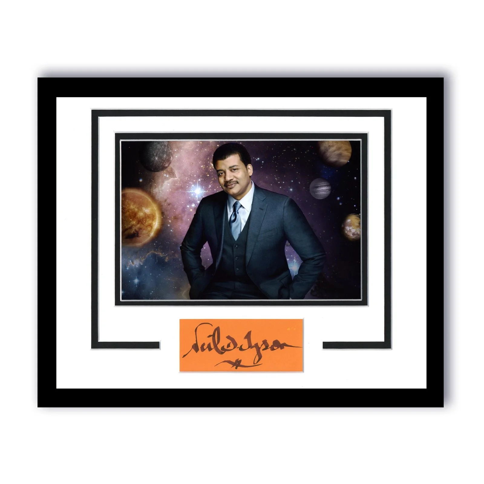 Neil deGrasse Tyson — Neil deGrasse Tyson "Cosmos" AUTOGRAPH Signed Custom Framed 11x14 Display B ACOA