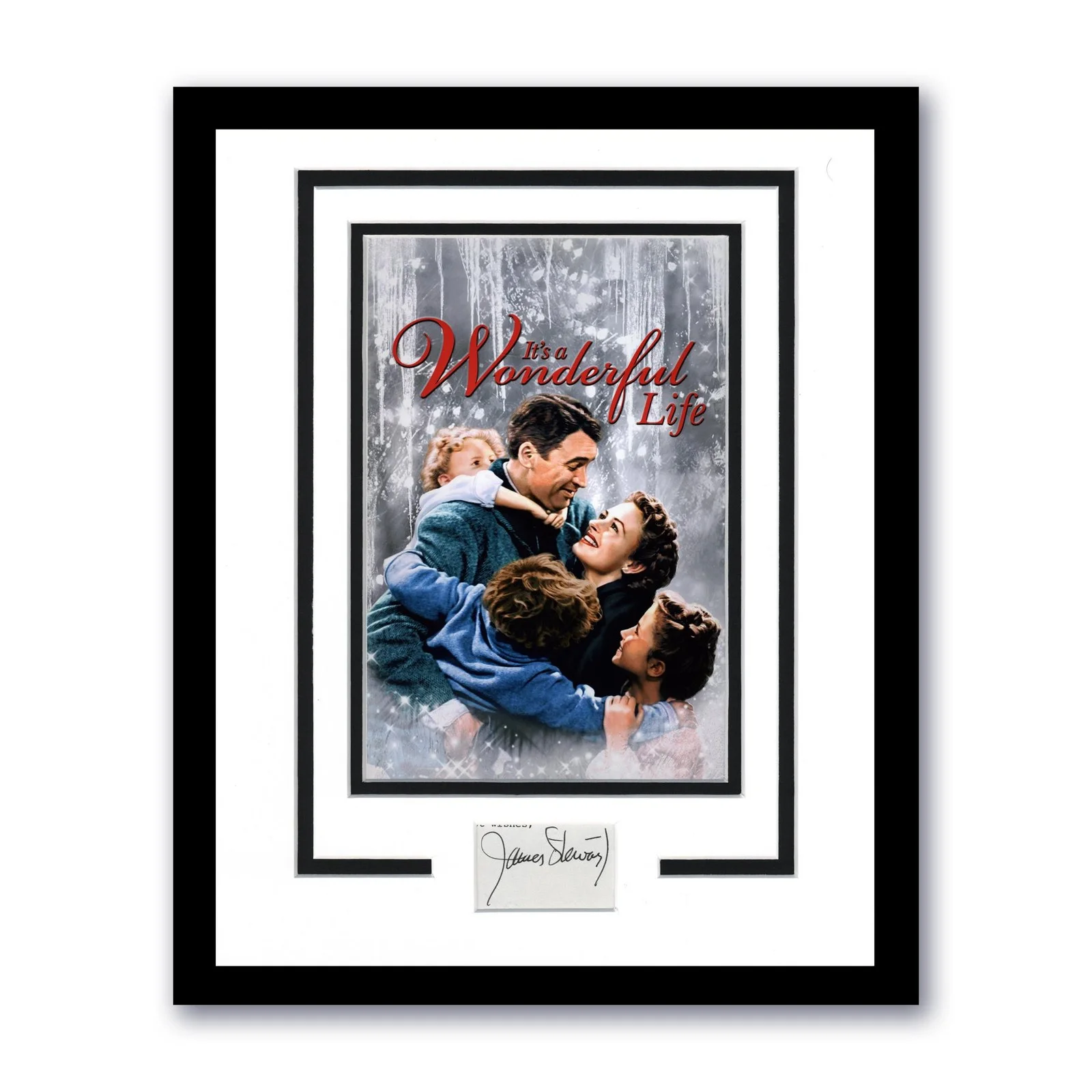 Jimmy Stewart — Jimmy Stewart "It's a Wonderful Life" SIGNED Custom Framed 11x14 Display C ACOA