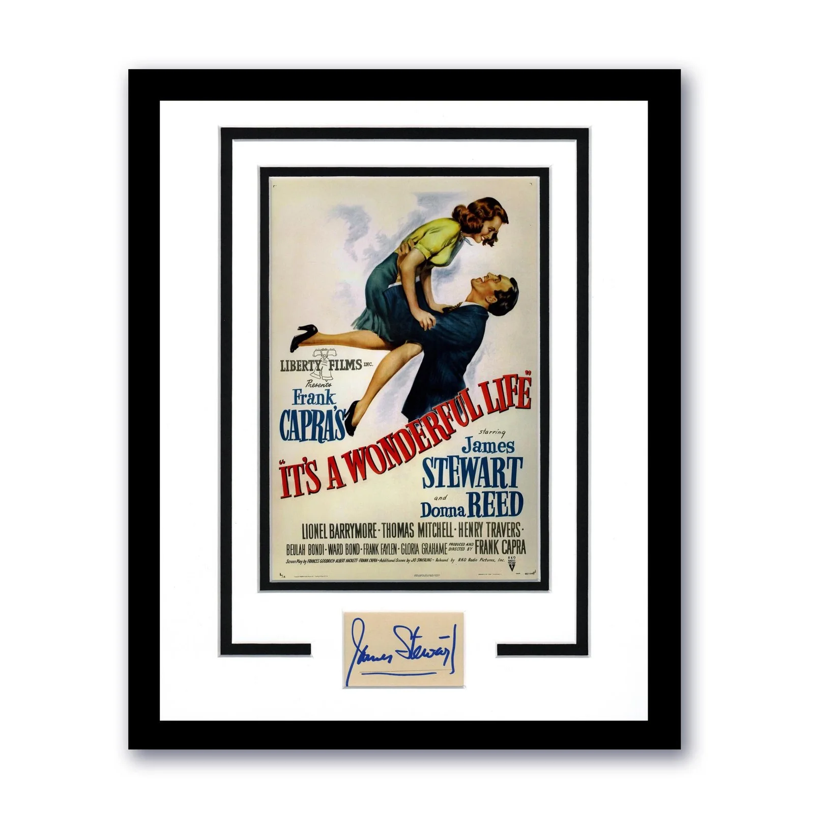 Jimmy Stewart — Jimmy Stewart "It's a Wonderful Life" SIGNED Custom Framed 11x14 Display B ACOA