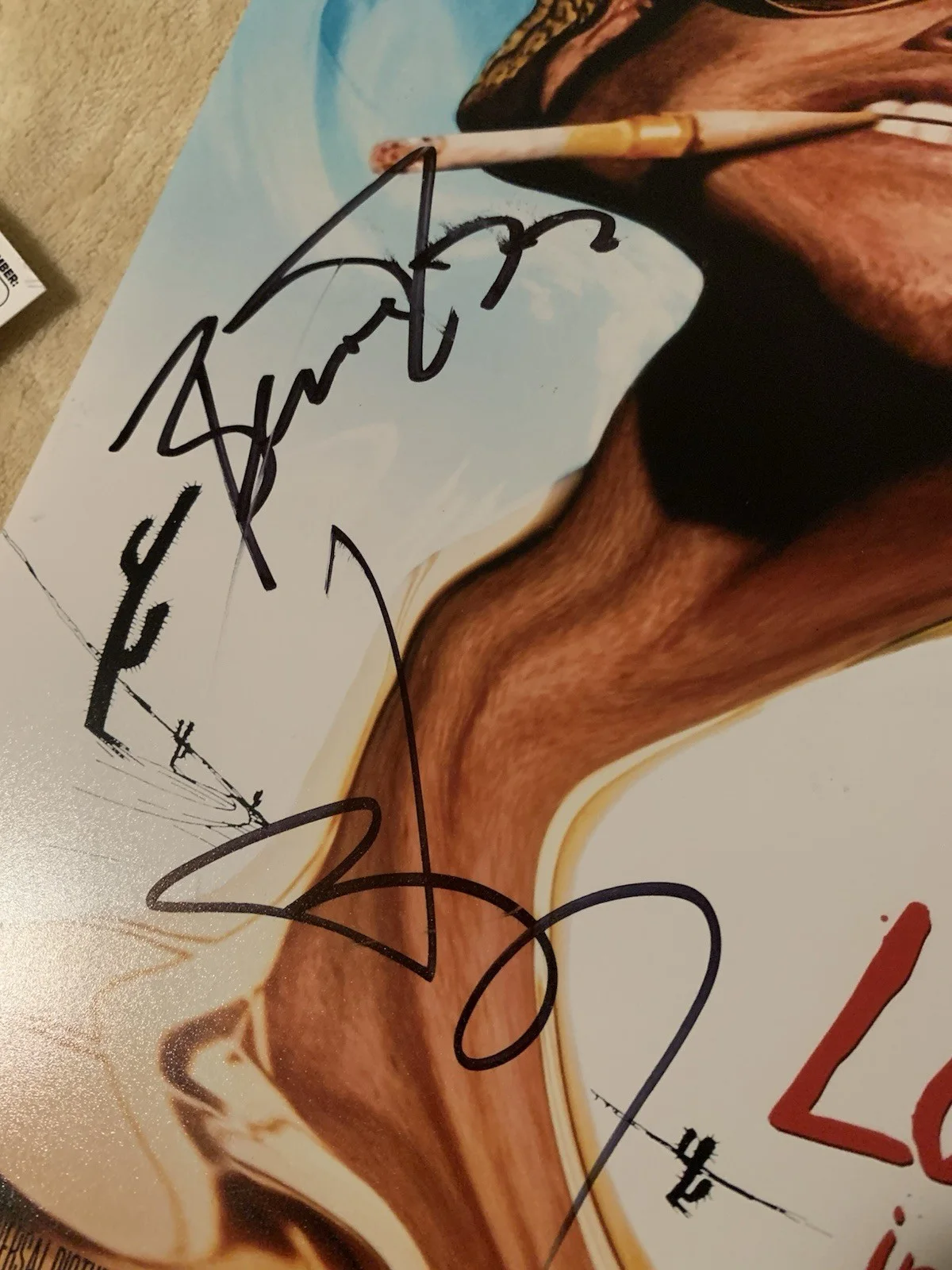 Jonny Depp — Fear And Loathing In Las Vegas Autographed 12x18 Photo Del Toro & Depp BAS JSA, изображение 3