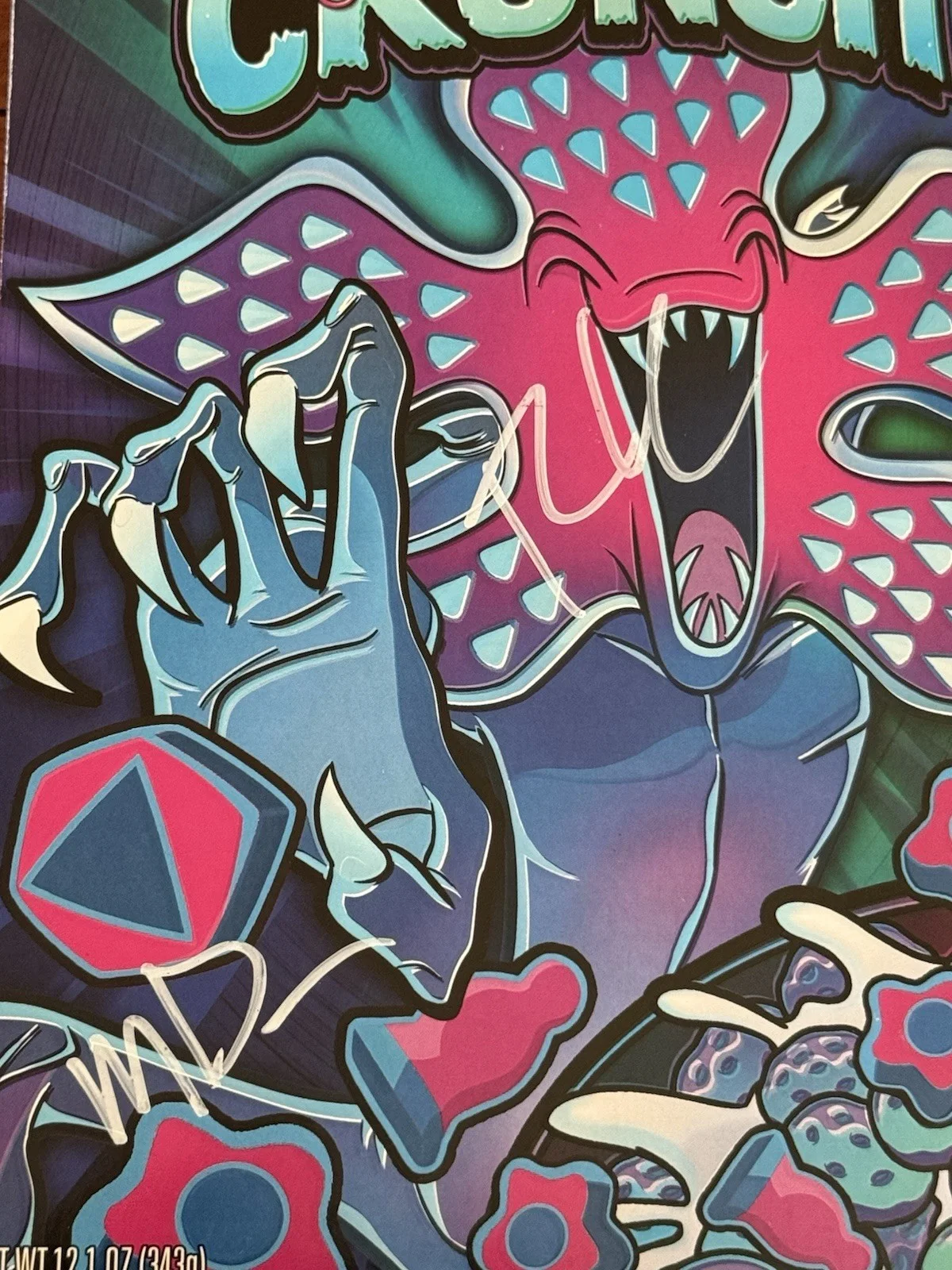 Matt Duffer, Ross Duffer — Duffer Brothers signed Stranger Things Kellogg’s Demogorgon Crunch LE /1000, image 3