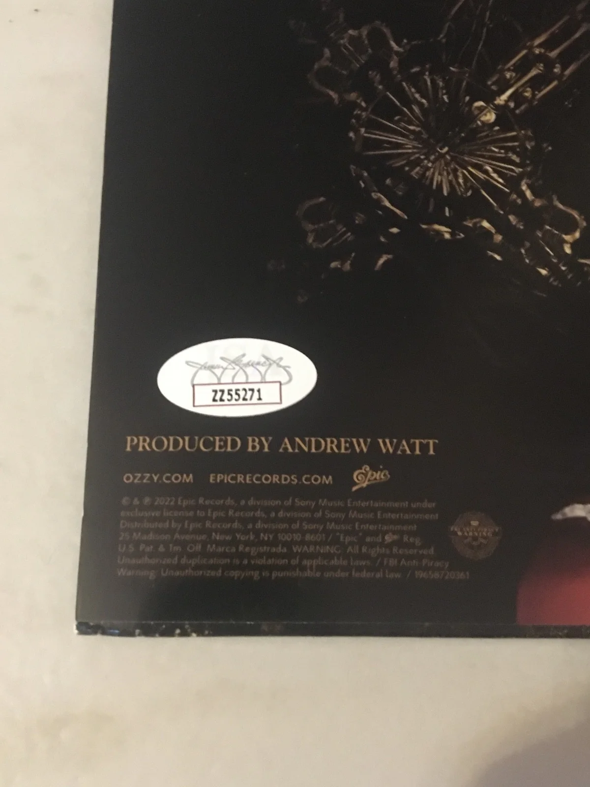 Ozzy Osbourne Signed Patient Number 9 Vinyl JSA COA LOA - No Black Sabbath CD, изображение 3