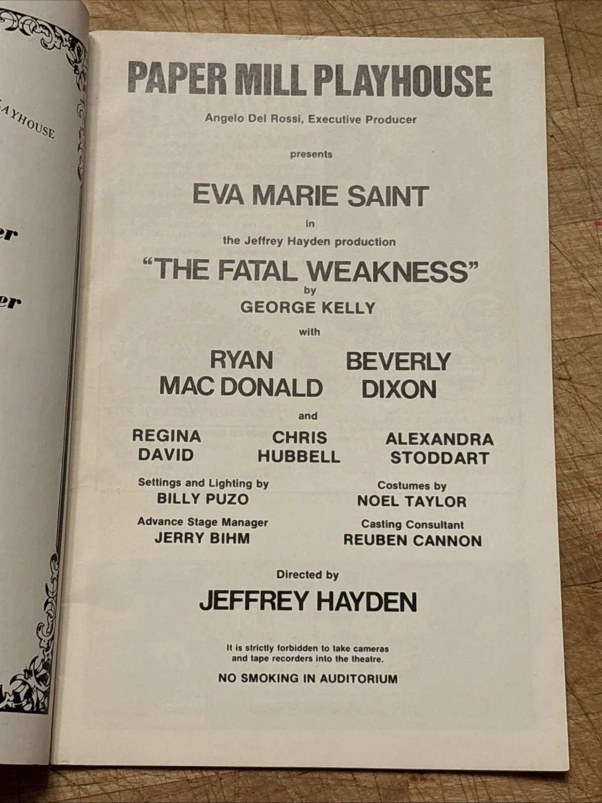 Eva Marie Saint — EVA MARIE SAINT Signed THE FATAL WEAKNESS Vintage PAPER MILL PLAYHOUSE Playbill!, image 3