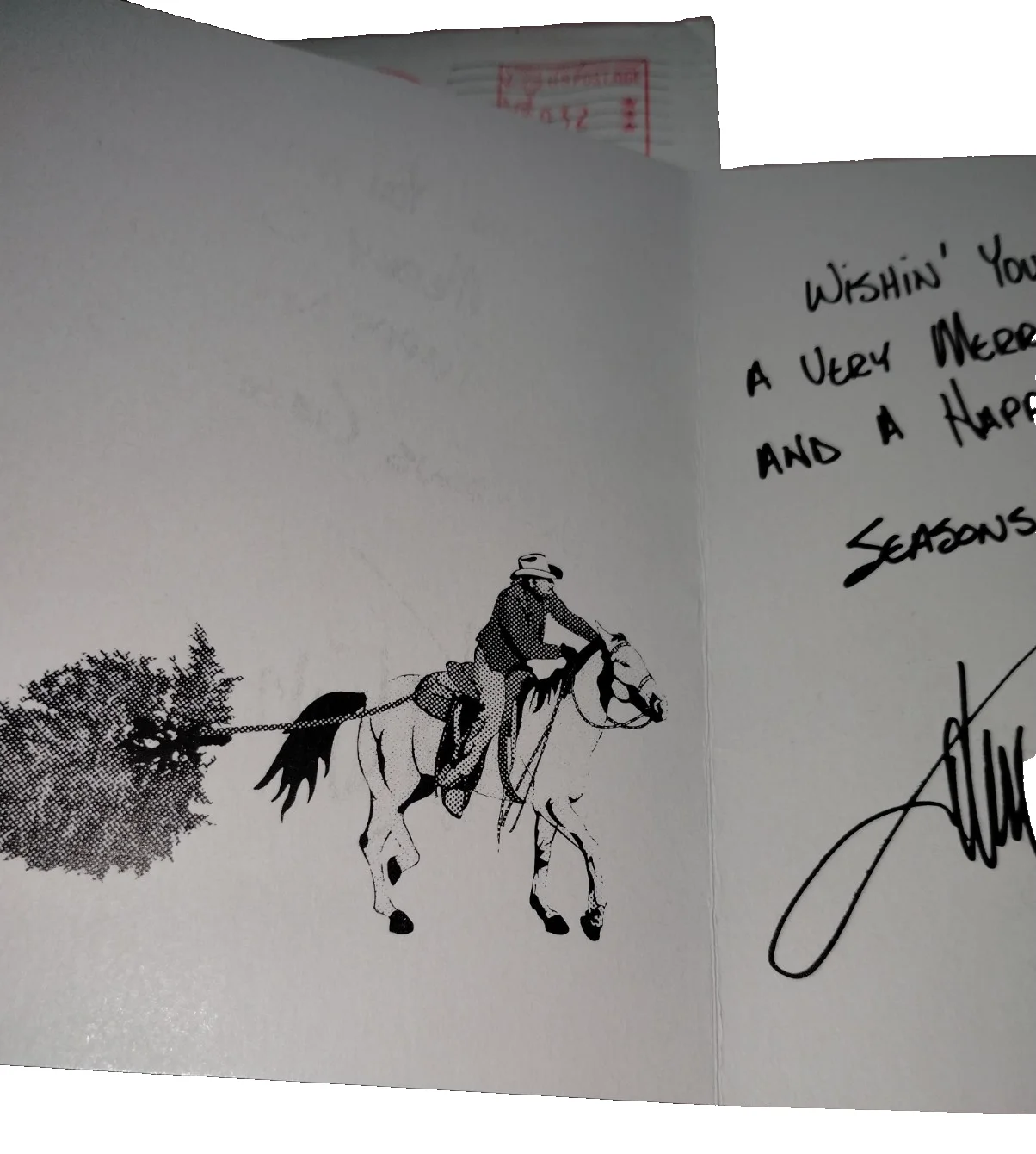 Toby Keith Fan Club RARE Christmas Card w/Envelope 1995, image 4