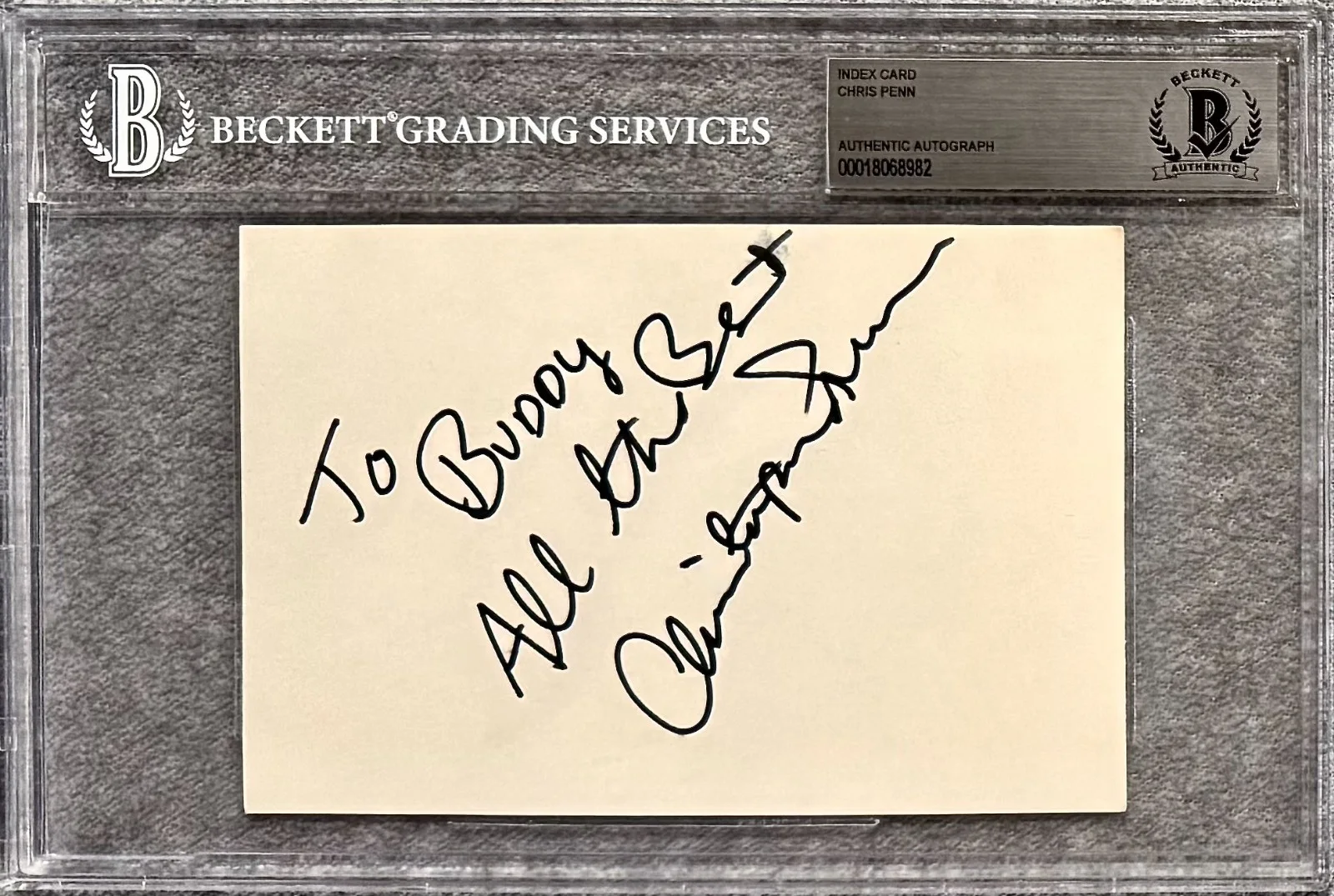 Chris Penn — CHRIS PENN Signed Autograph 4x6 INDEX CARD Reservoir Dogs FOOTLOOSE 1984 BECKETT, изображение 3