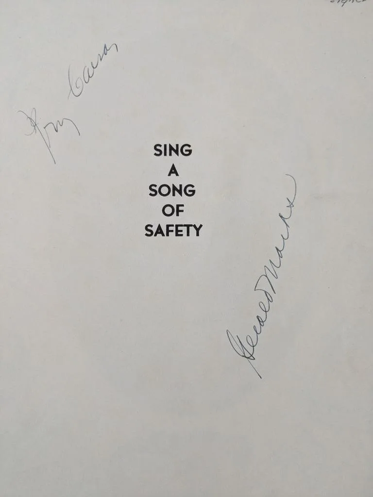 1937 AUTOGRAPH SIGNED IRVING CAESAR s, SING A SONG OF SAFETY, GERALD MARKS MUSIC, image 2