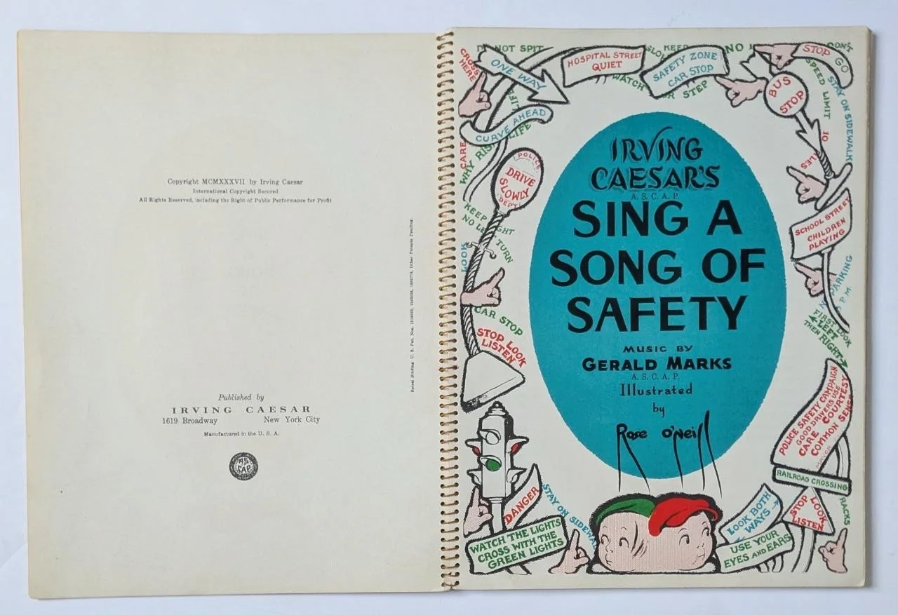 1937 AUTOGRAPH SIGNED IRVING CAESAR s, SING A SONG OF SAFETY, GERALD MARKS MUSIC, image 3