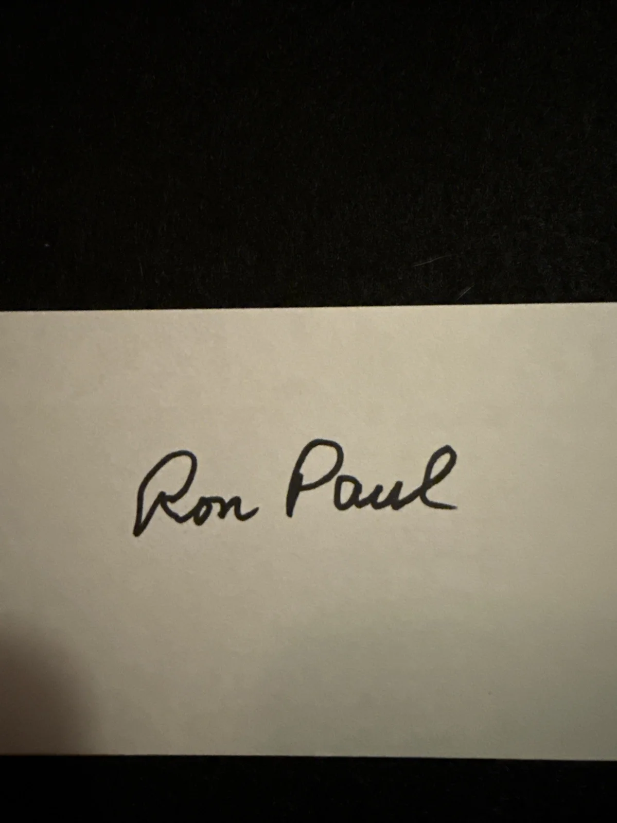 Ron Paul Autographed 3x5 Card U.S. Senator Signed AU, image 2