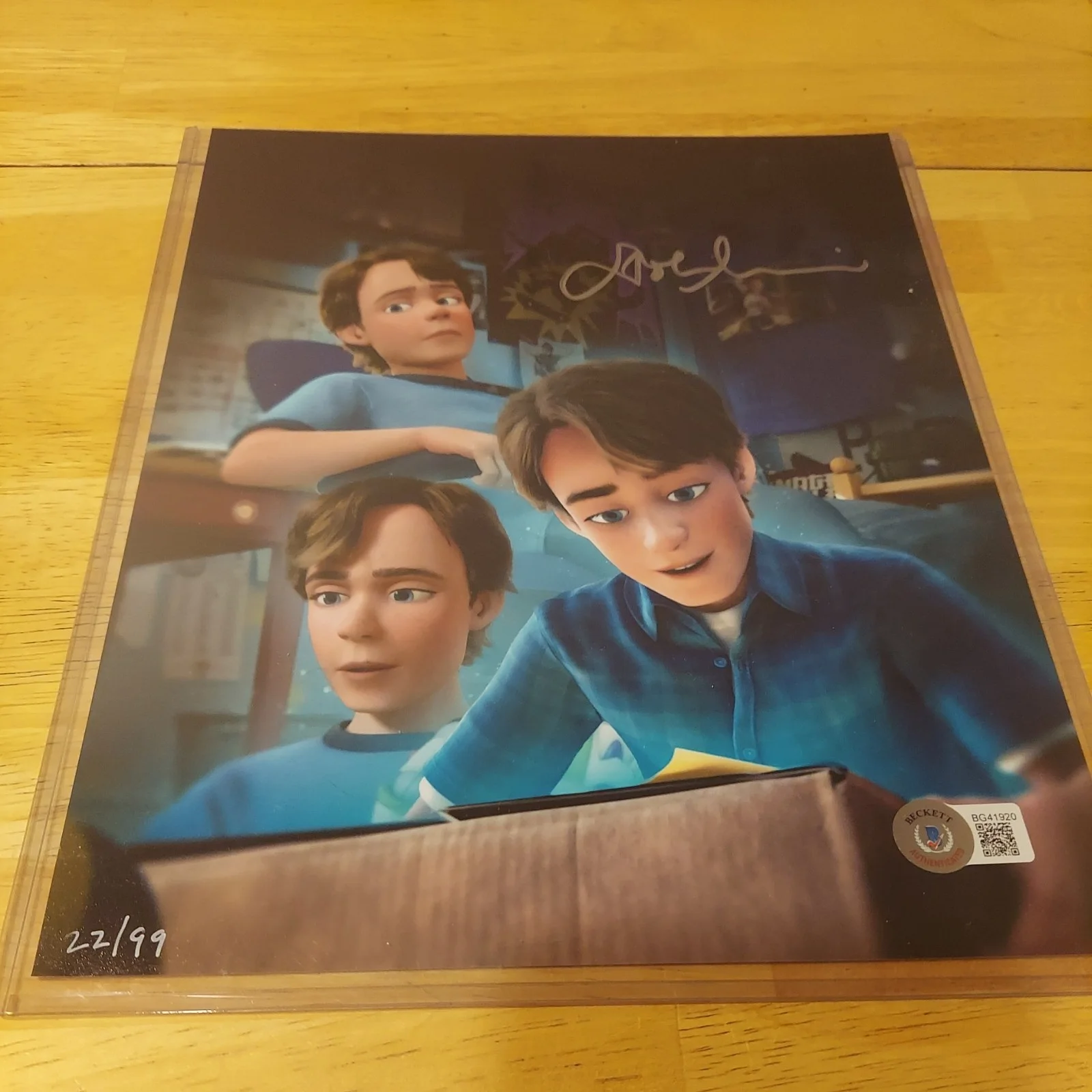 JOHN MORRIS Andy TOY STORY #/99 signed autographed 8x10s Bam Box BAS, изображение 2
