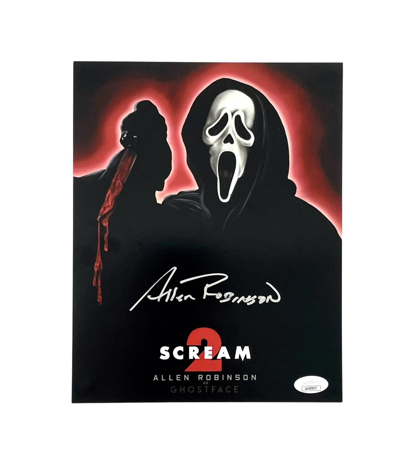 Allen Robinson — Scream 2 Ghostface Allen Robinson Signed 8x10 Photo Horror Movie Icon JSA COA, image 2