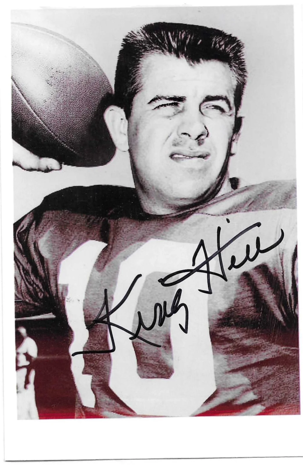 King Hill — King Hill Chicago Cardinals Autographed 5x7 Black and White Photograph, изображение 2