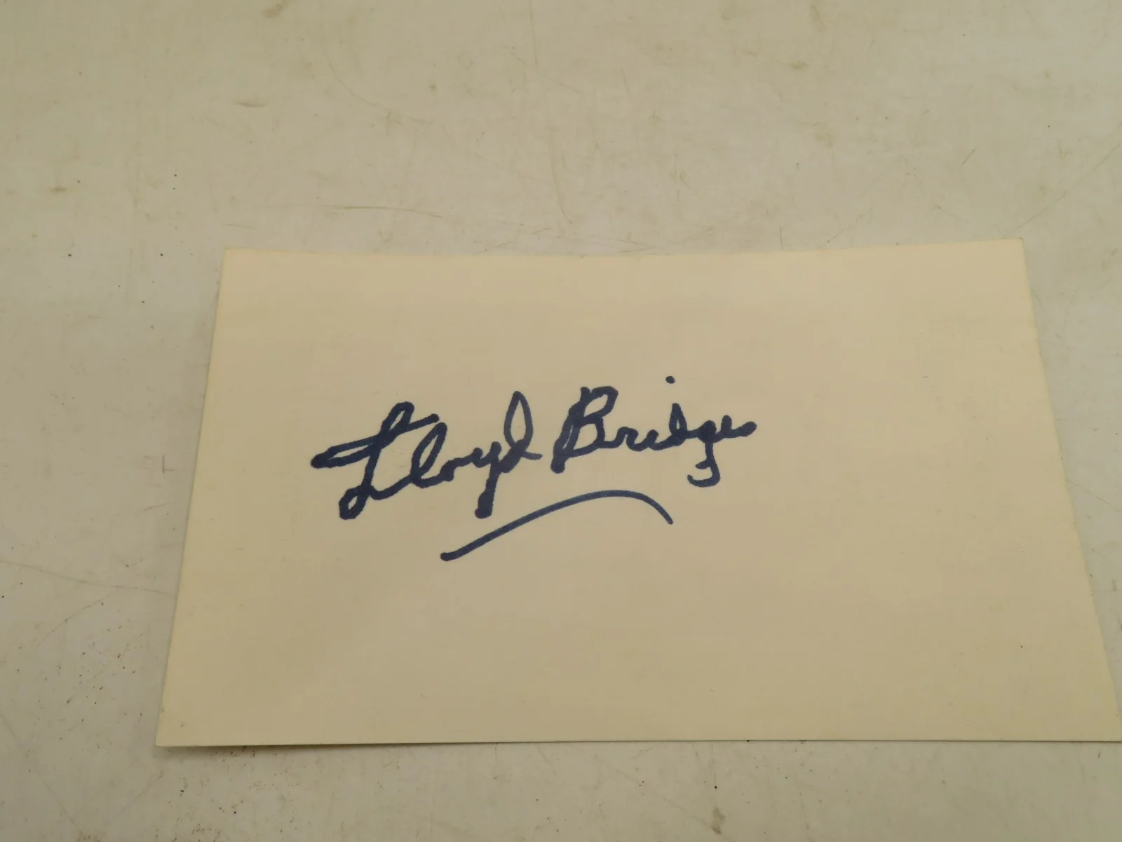 Lloyd Bridges Autograph on index card 5 x 3 inch, image 2