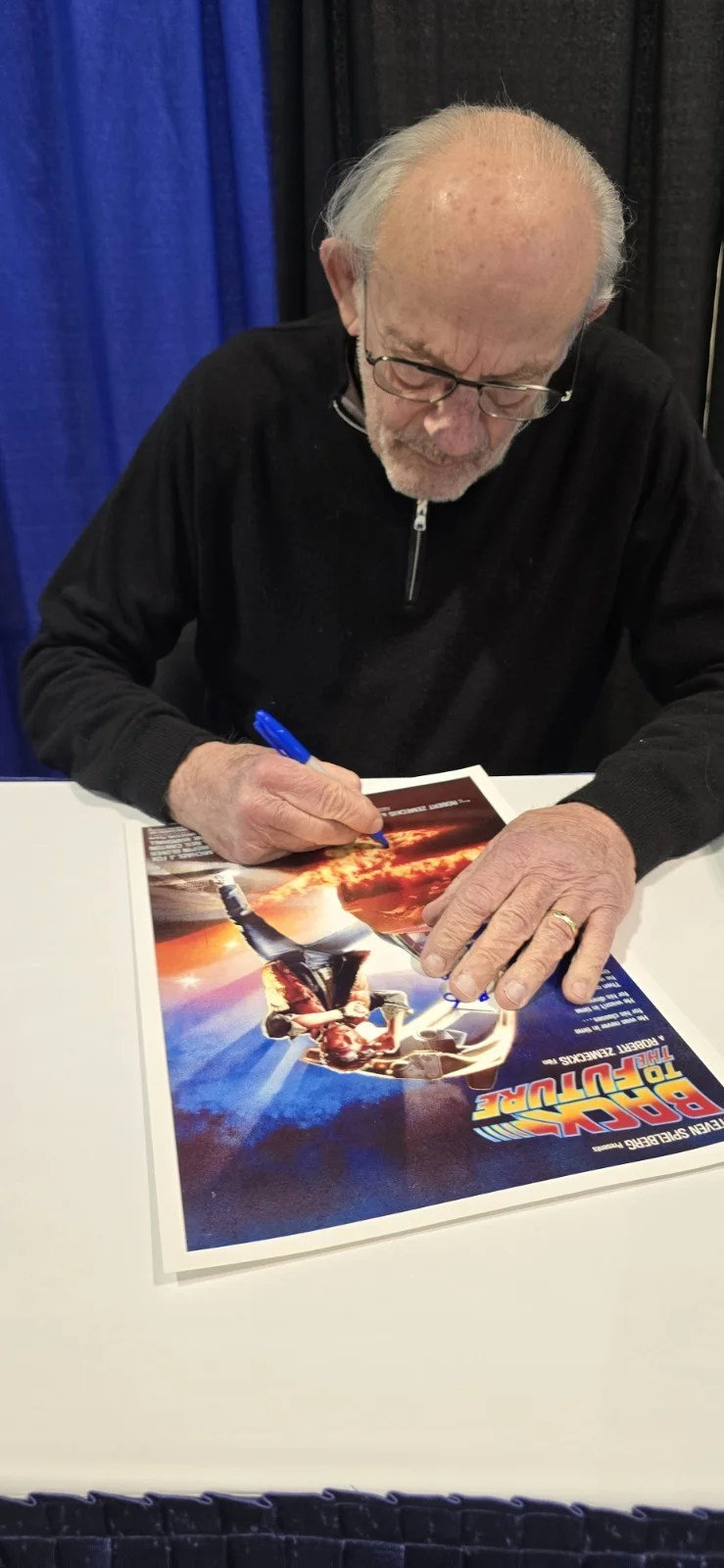 Christopher lloyd, Bob Gale — Christopher Lloyd & BOB GALE signed 12x18 poster BACK TO THE FUTURE ACOA COA, image 3