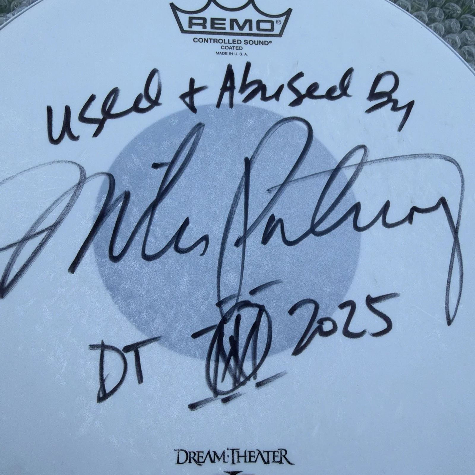 MIKE PORTNOY AUTOGRAPHED 12” SNARE DRUM HEAD - USED ON DREAM THEATER’S 40TH ANNI, изображение 3