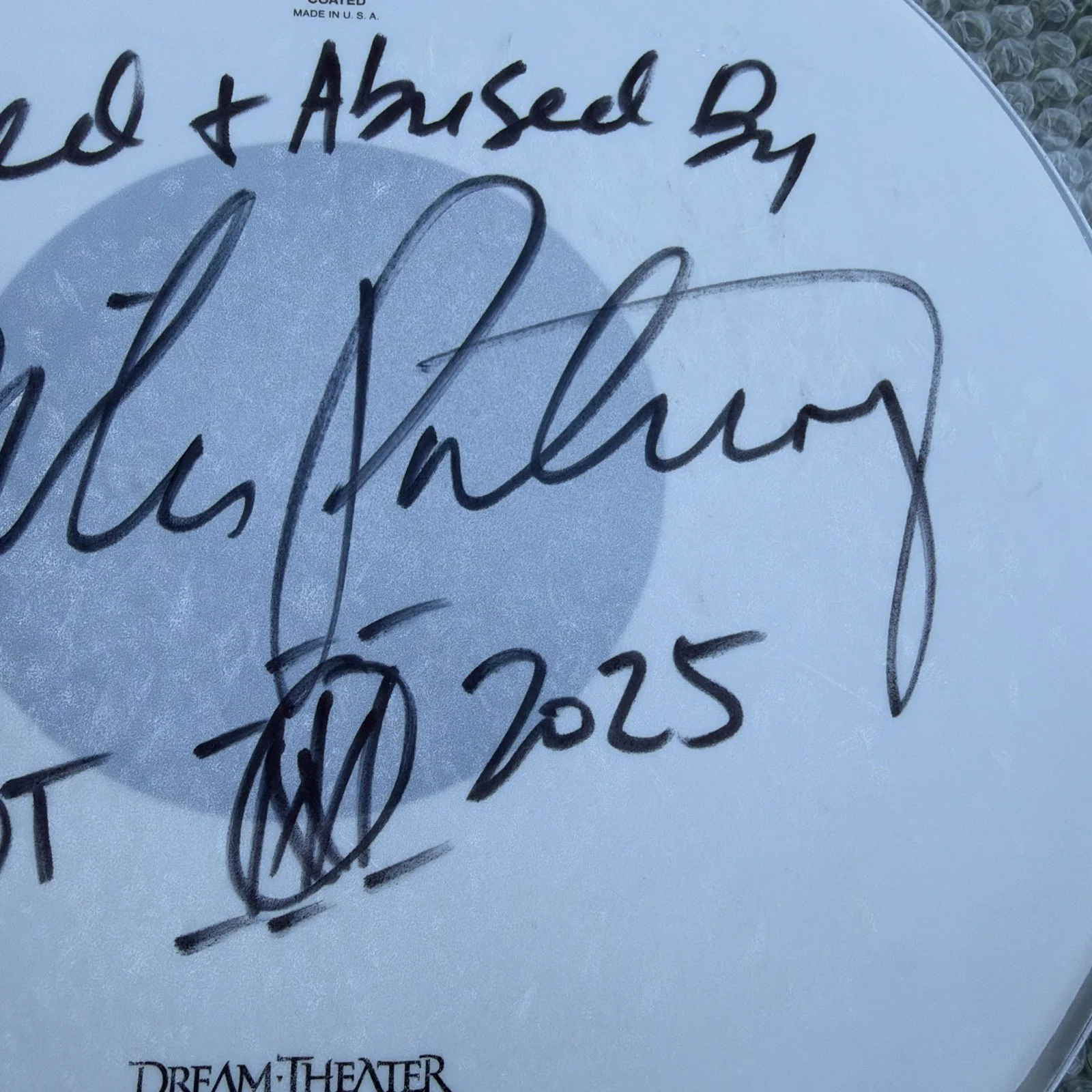 MIKE PORTNOY AUTOGRAPHED 12” SNARE DRUM HEAD - USED ON DREAM THEATER’S 40TH ANNI, изображение 5