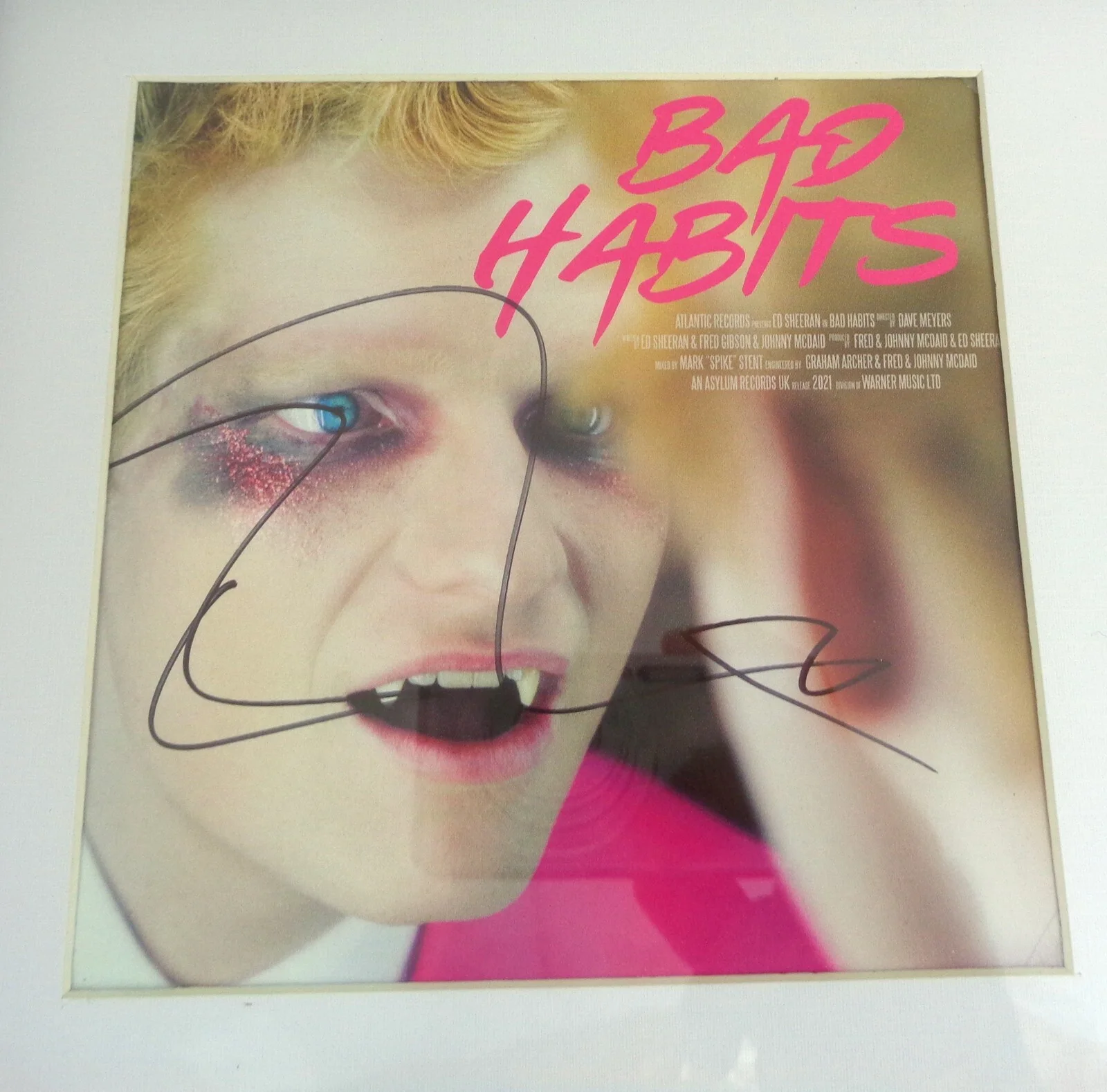 Ed Sheeran — Ed Sheeran Signed Autograph Equals = Bad Habits CD Framed PSA/DNA COA, image 2