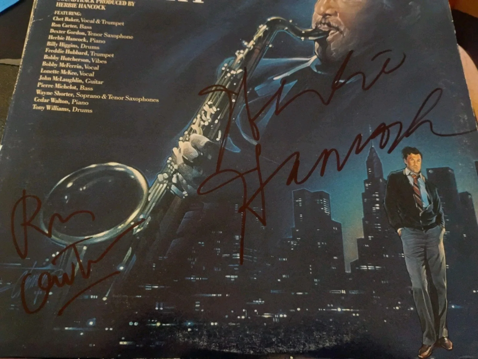 HERBIE HANCOCK KEYBOARD & RON CARTER JAZZ BASS DUAL SIGNED ROUND MIDNIGHT ALBUM, изображение 2