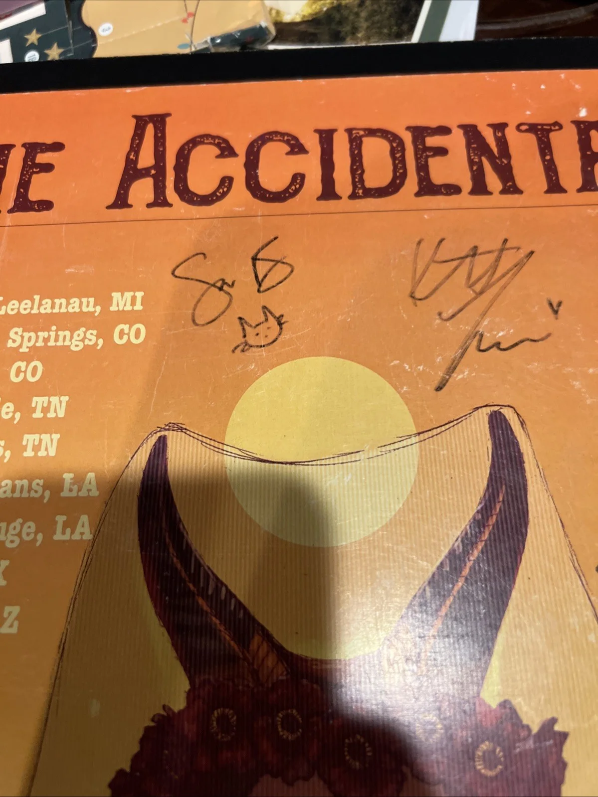 The Accidentals Concert Poster Signed 8/27-9/22 Rare, изображение 3