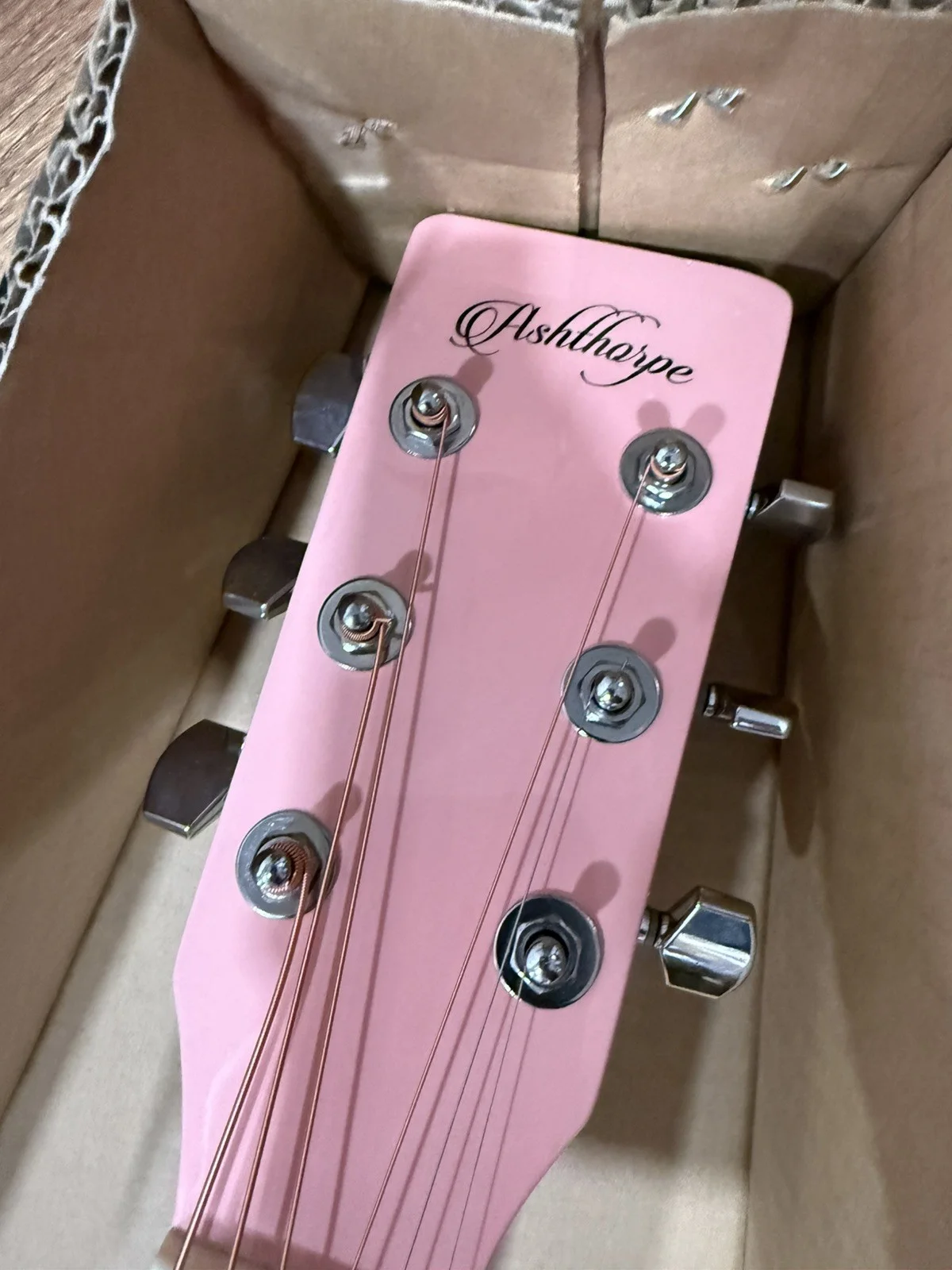 EASTON CORBIN SIGNED ACOUSTIC GUITAR - BREAST CANCER AWARENESS PINK, image 3
