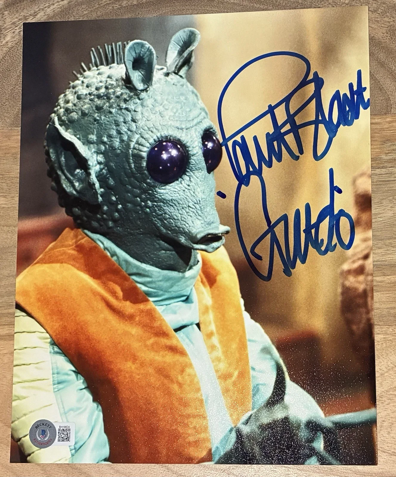 Paul Blake — Paul Blake Star Wars Greedo Autographed Signed 8x10 Photo Beckett BAS