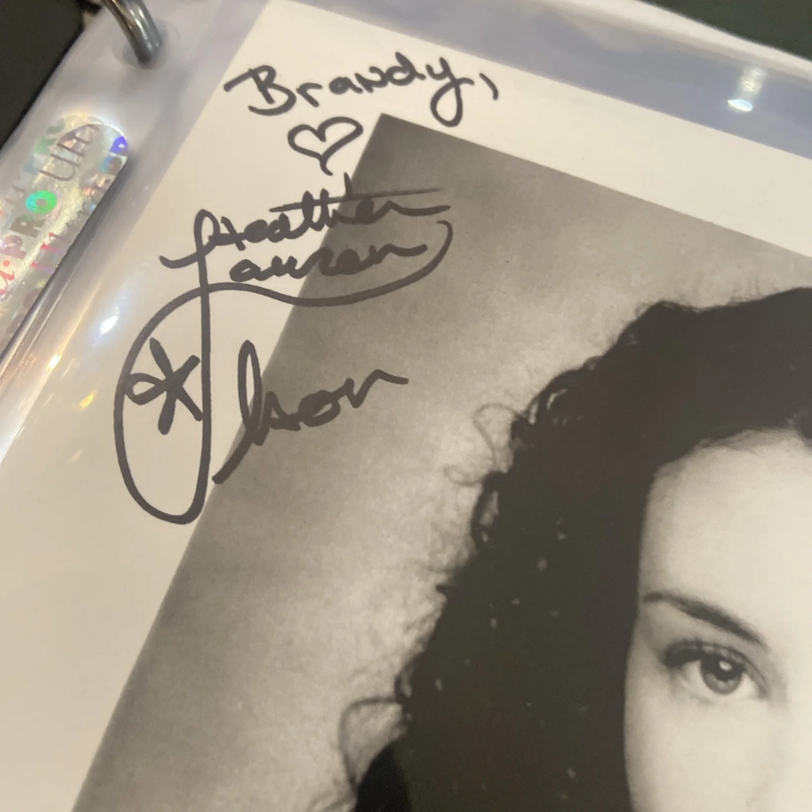 HEATHER LAUREN OLSON hand-signed BEAUTIFUL YOUNG B/W CLOSEUP 8x10, изображение 2
