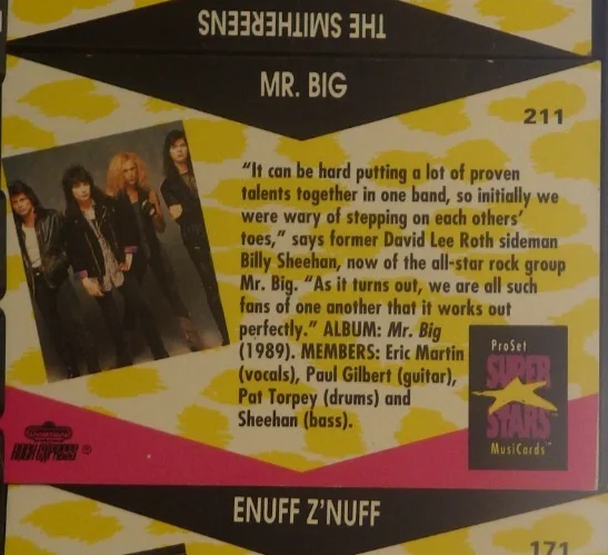 MR BIG Autographed Hand Signed Superstars Card COA, image 2