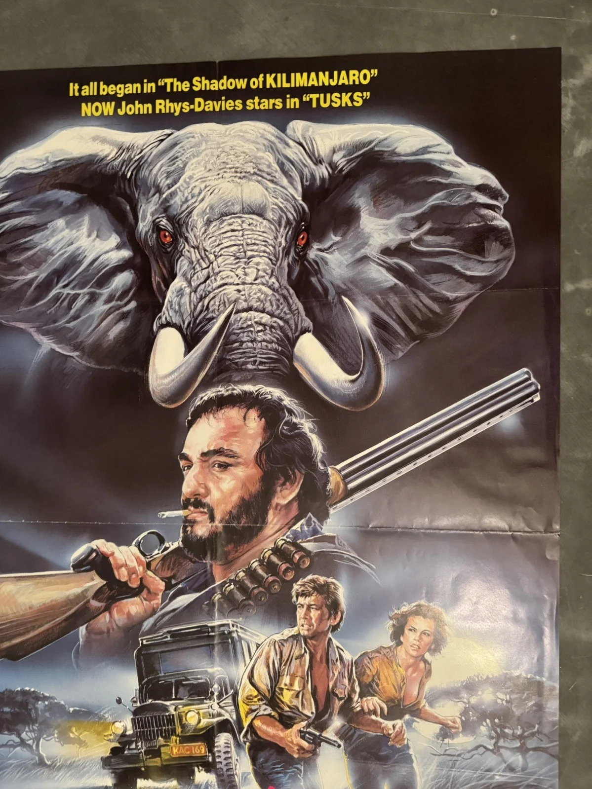 Tusks rare Original Video Shop VHS Poster 1988, изображение 2