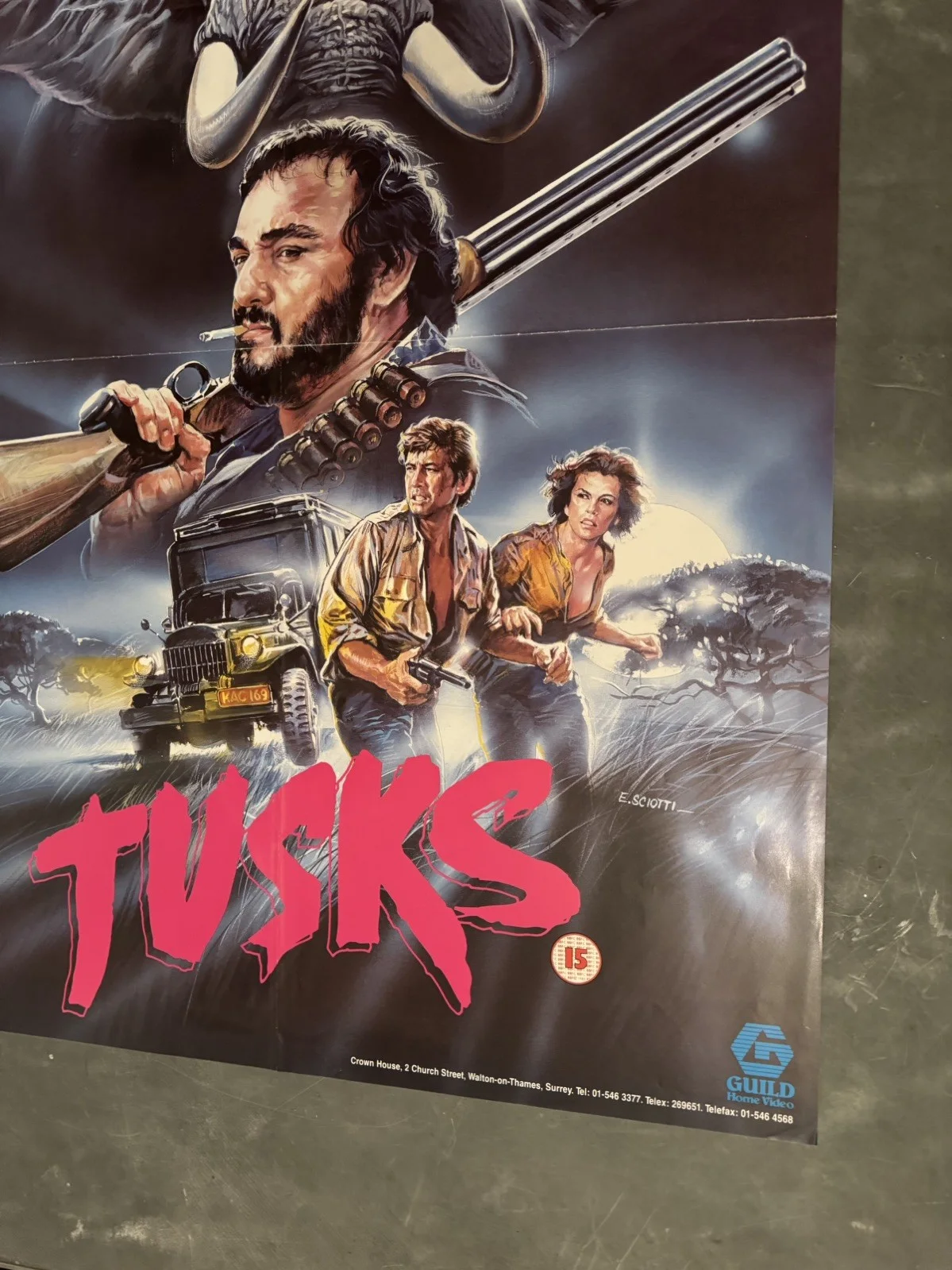 Tusks rare Original Video Shop VHS Poster 1988, изображение 3