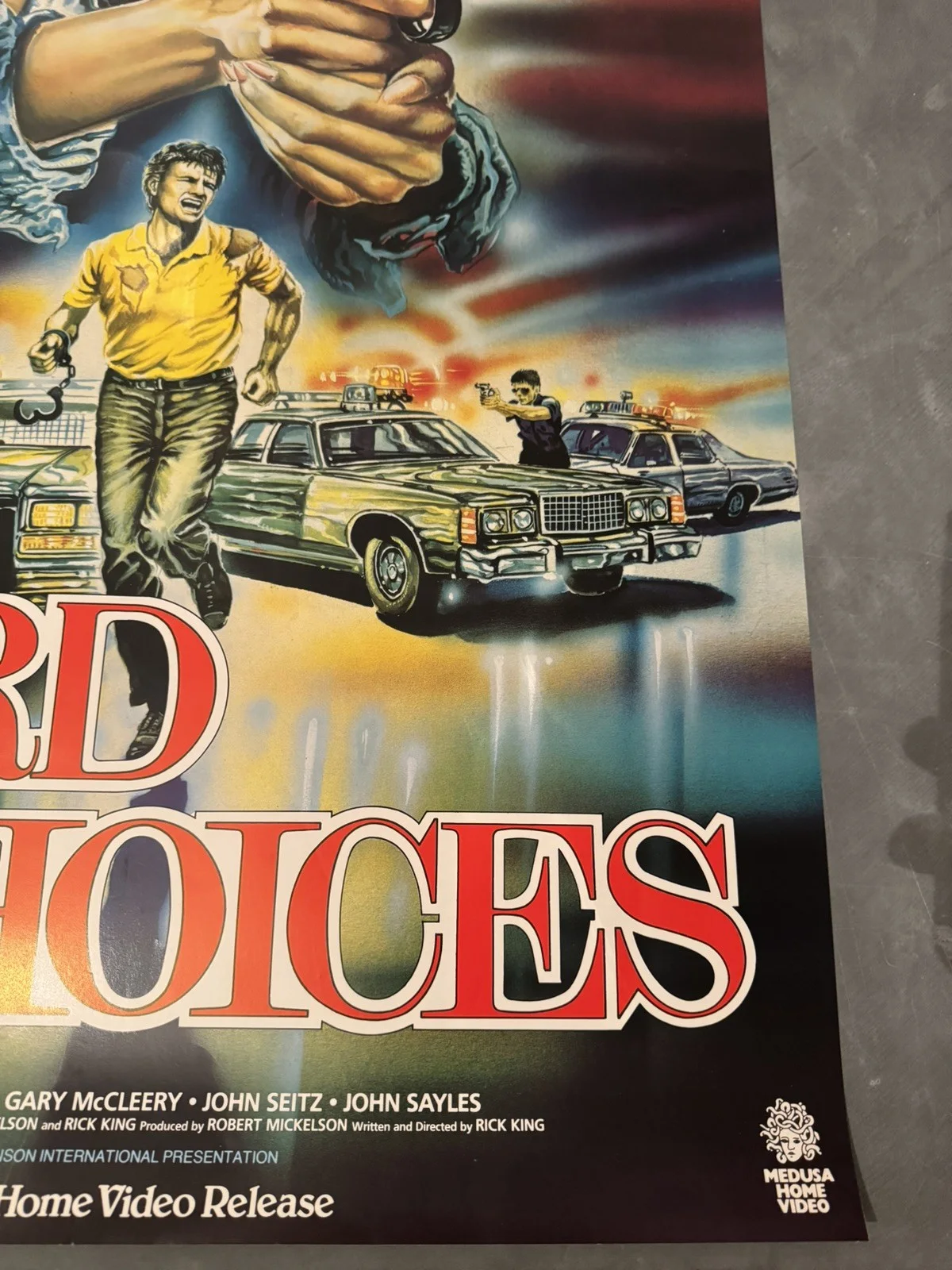 Hard Choices Original Video Shop VHS Poster 1984 Rare, image 3