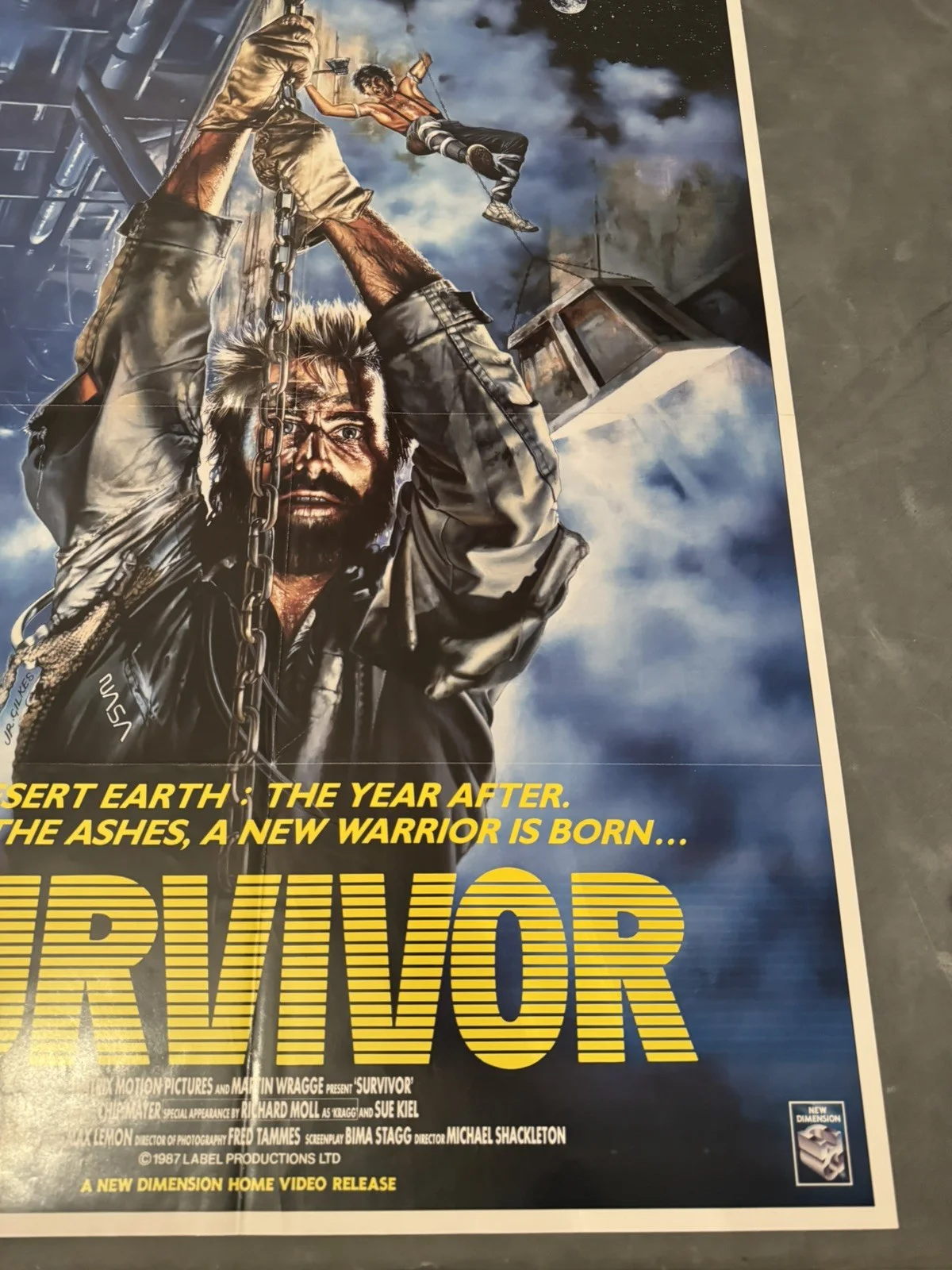 Survivor Original Video Shop VHS Poster 1987 Rare, изображение 5
