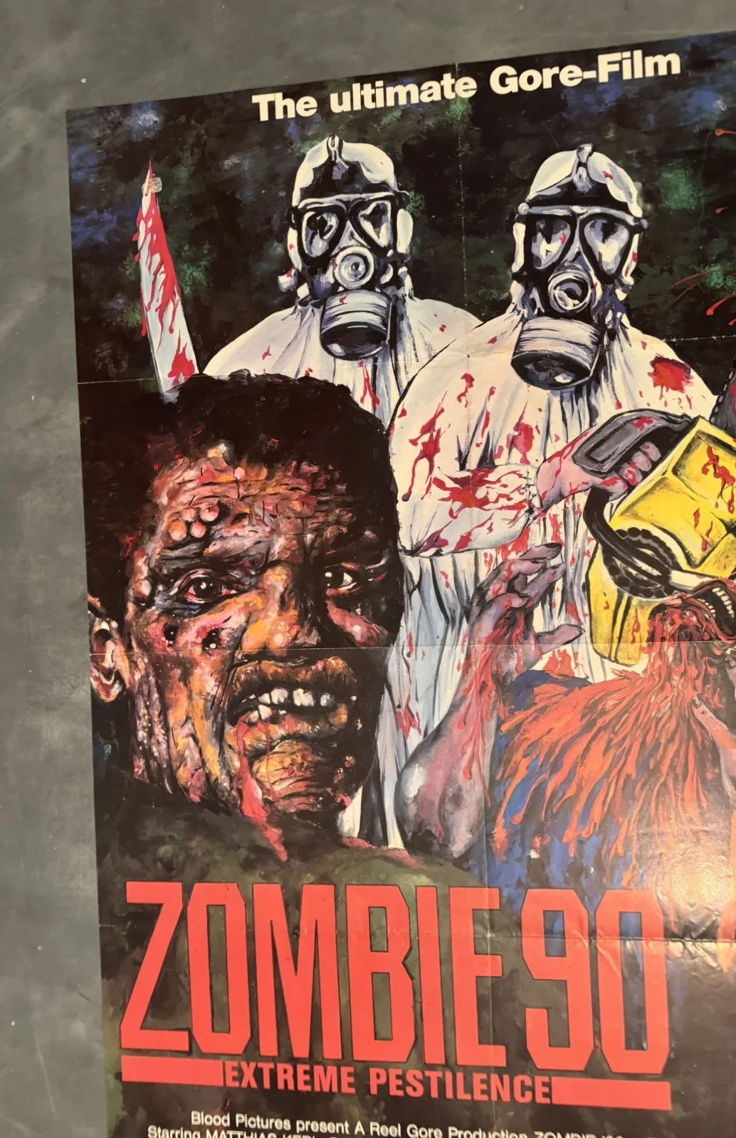 Zombie 90 Extreme Pestilence Original Video Shop VHS Poster 1991 Rare, image 2