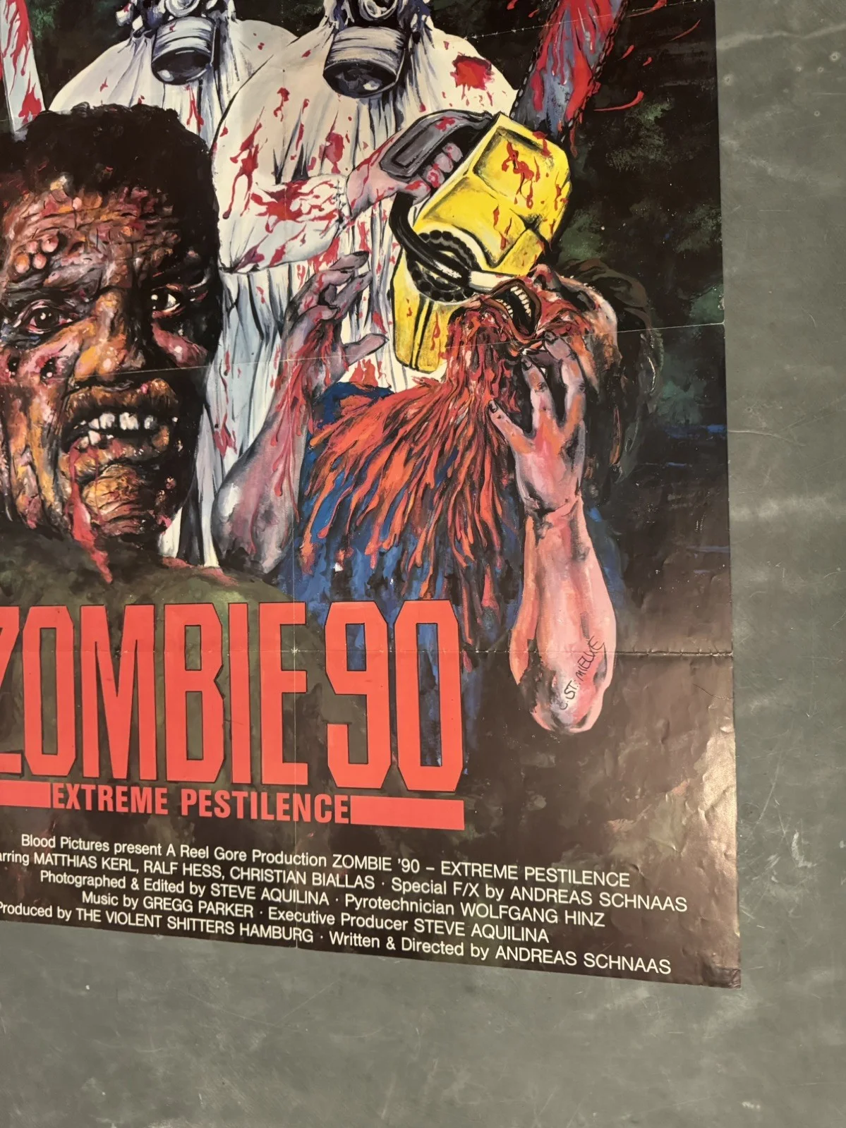 Zombie 90 Extreme Pestilence Original Video Shop VHS Poster 1991 Rare, image 3
