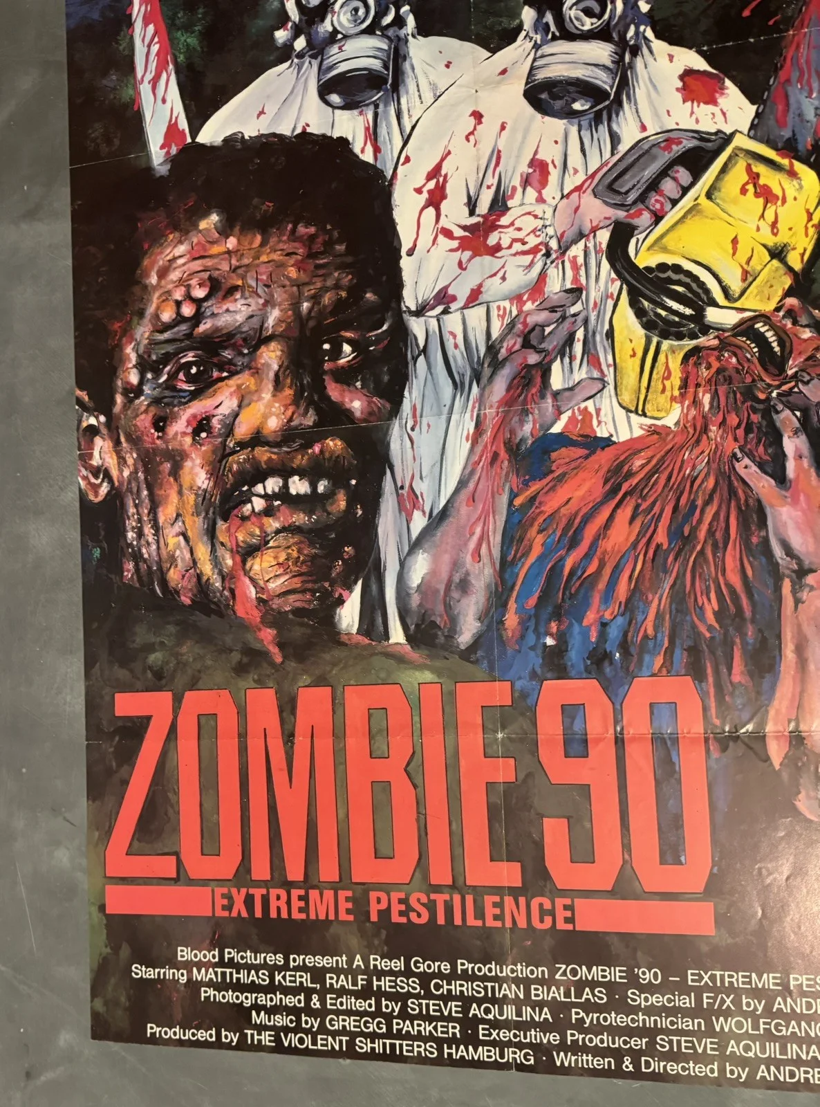 Zombie 90 Extreme Pestilence Original Video Shop VHS Poster 1991 Rare, image 4