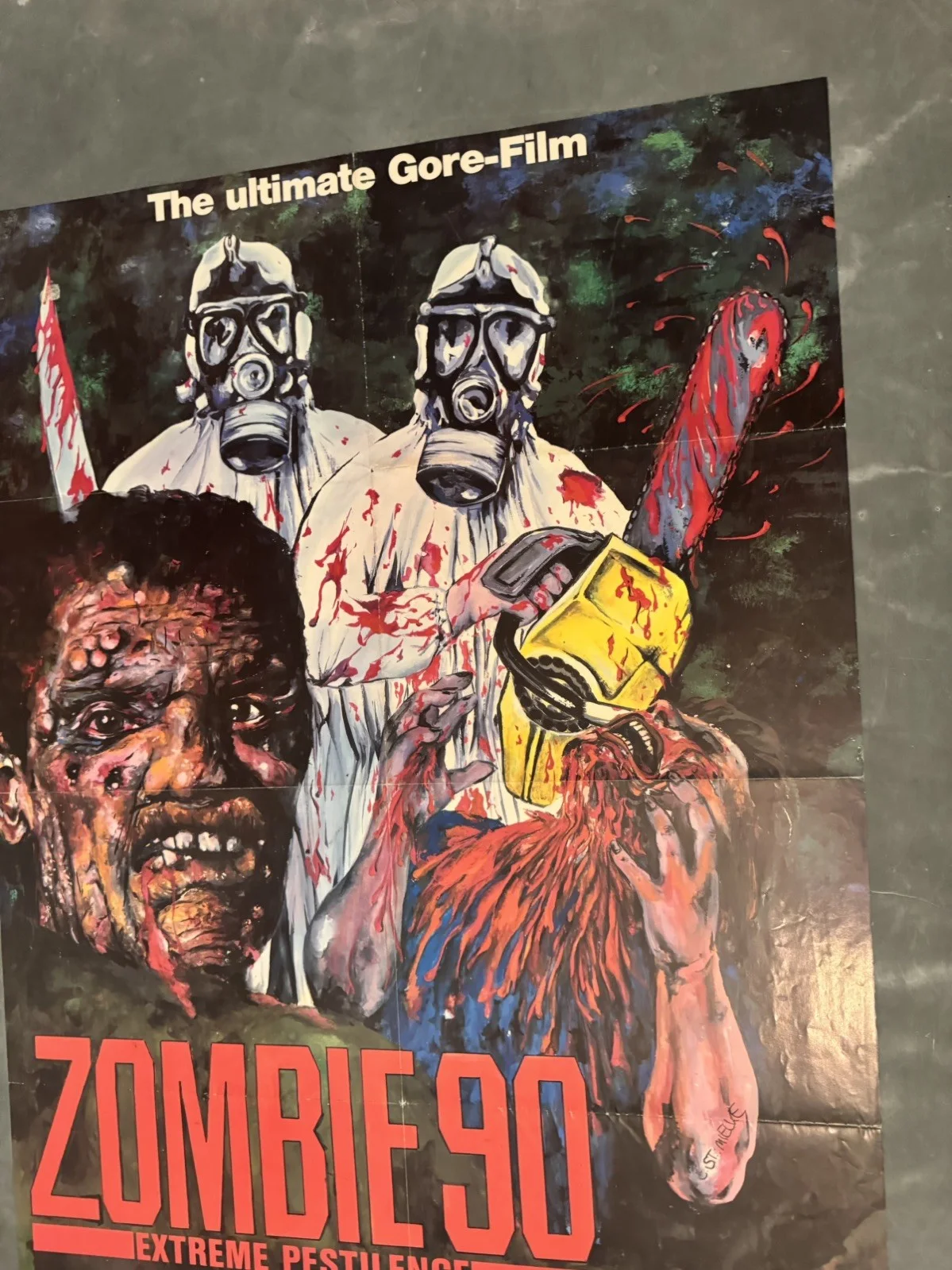 Zombie 90 Extreme Pestilence Original Video Shop VHS Poster 1991 Rare, image 5