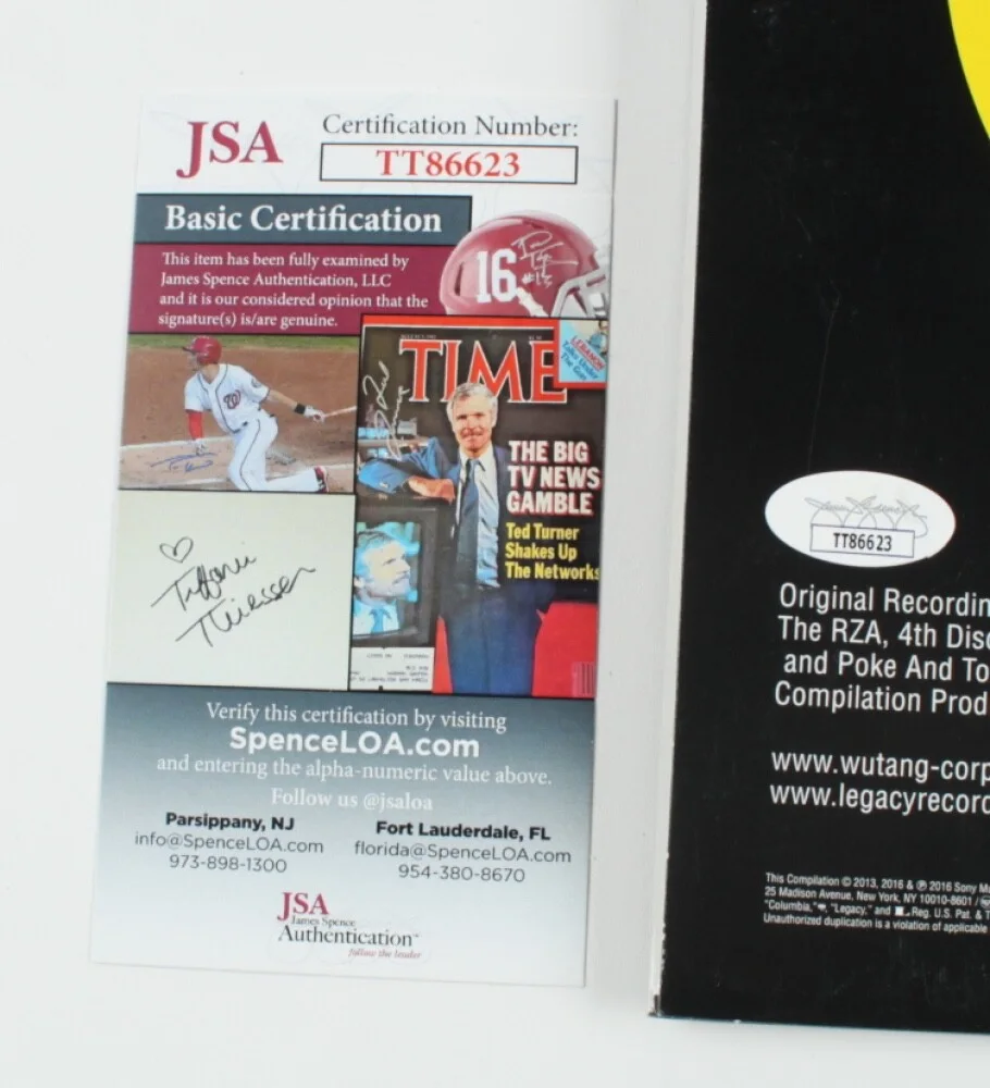 Ghostface Killah & GZA Signed The Essential Wu-Tang Clan Vinyl Album Cover JSA, изображение 3