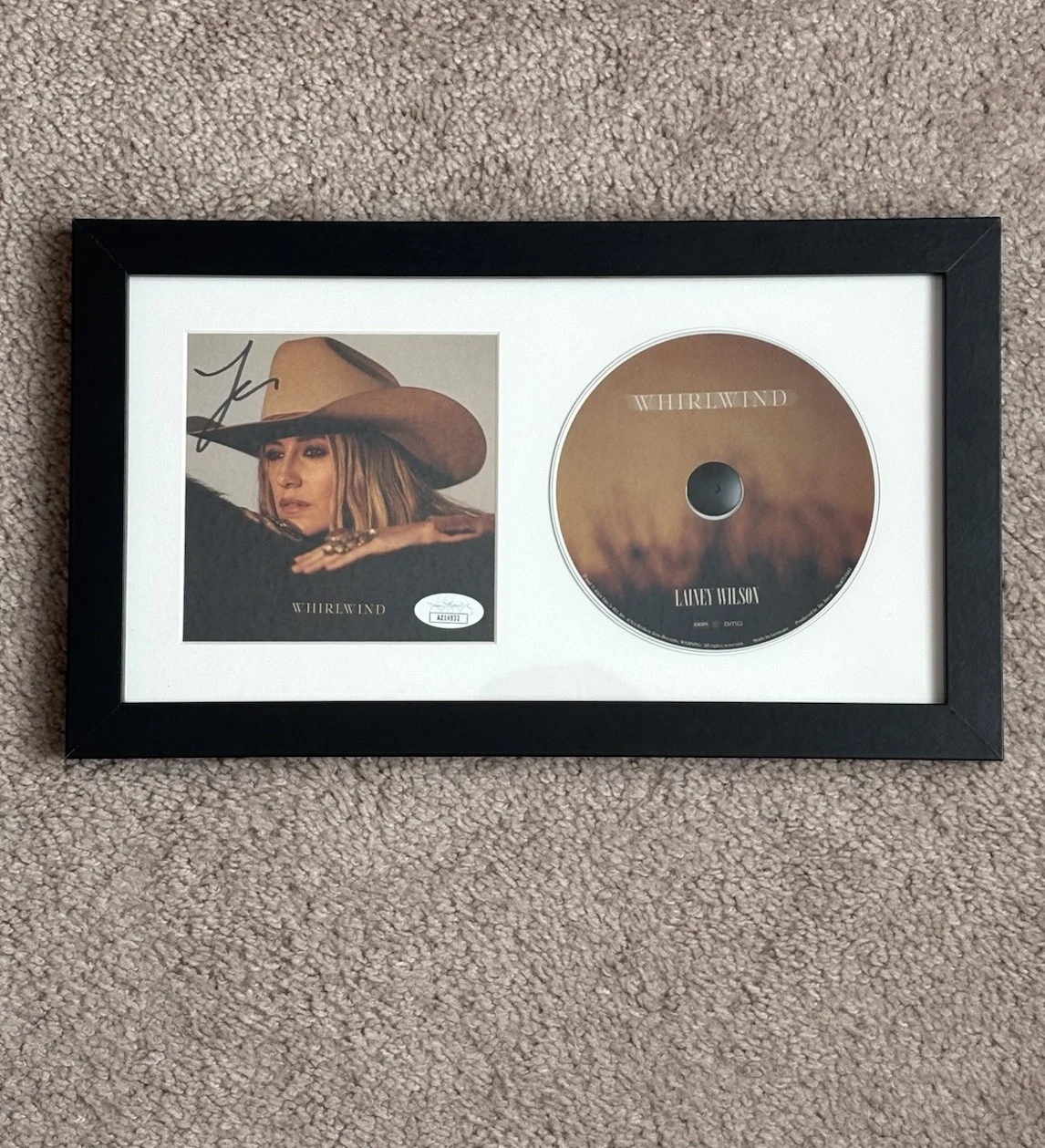 Lainey Wilson Signed Autographed Whirlwind CD Insert FRAMED 4x4xU Grammy JSA COA, image 2