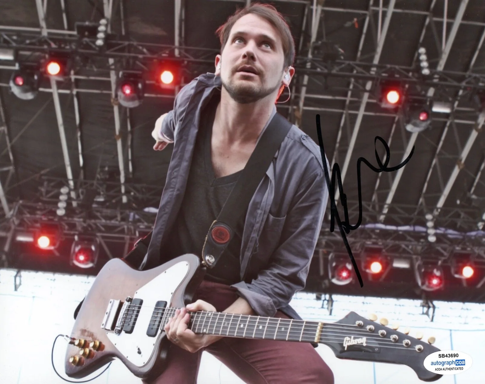 BRIAN AUBERT — Brian Aubert signed "SILVERSUN PICKUPS" 8x10 Photo c PROOF Swoon ACOA COA, image 3