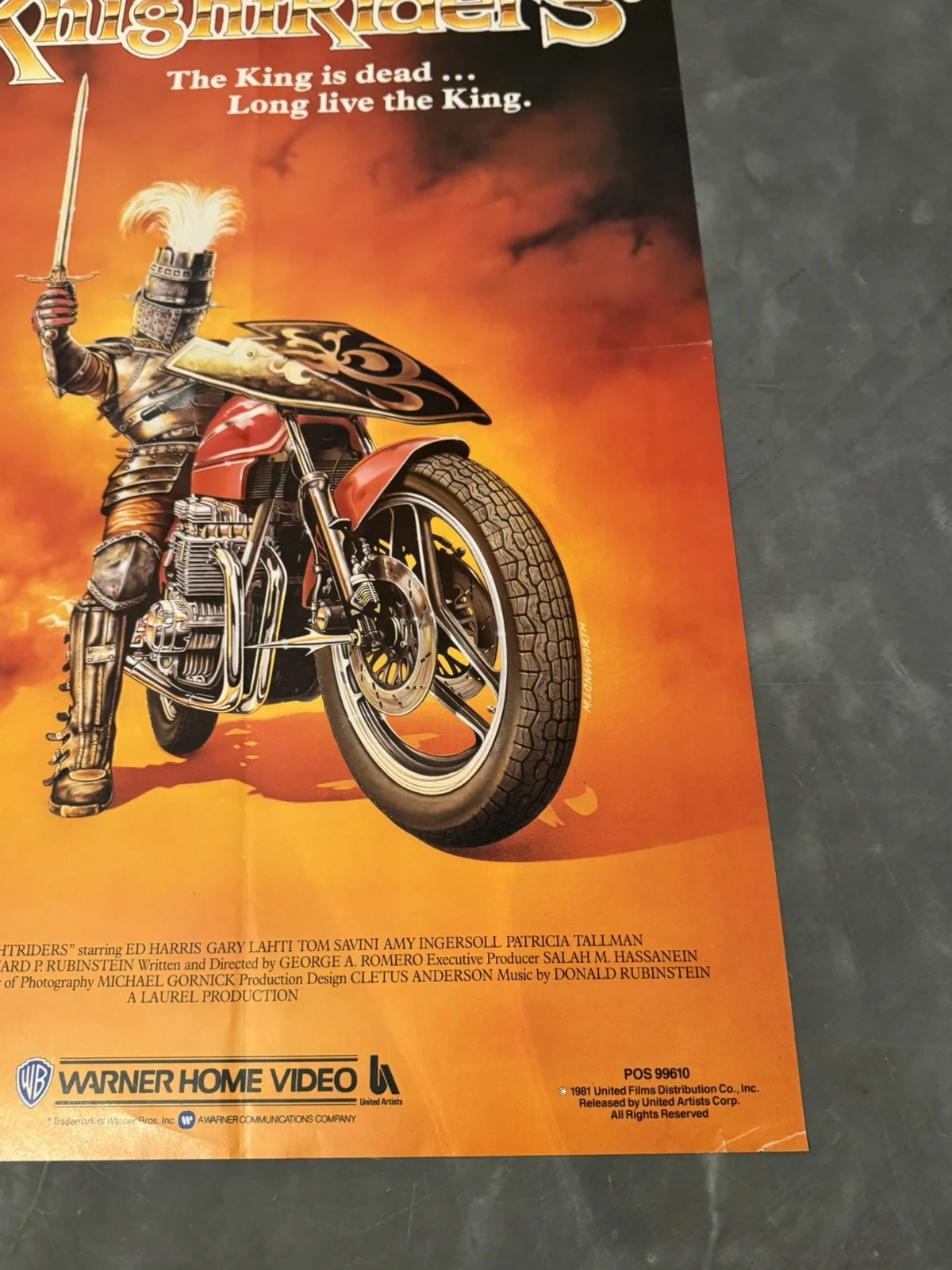 Knightriders Original Video Shop VHS Poster 1981 George A Romero, image 5