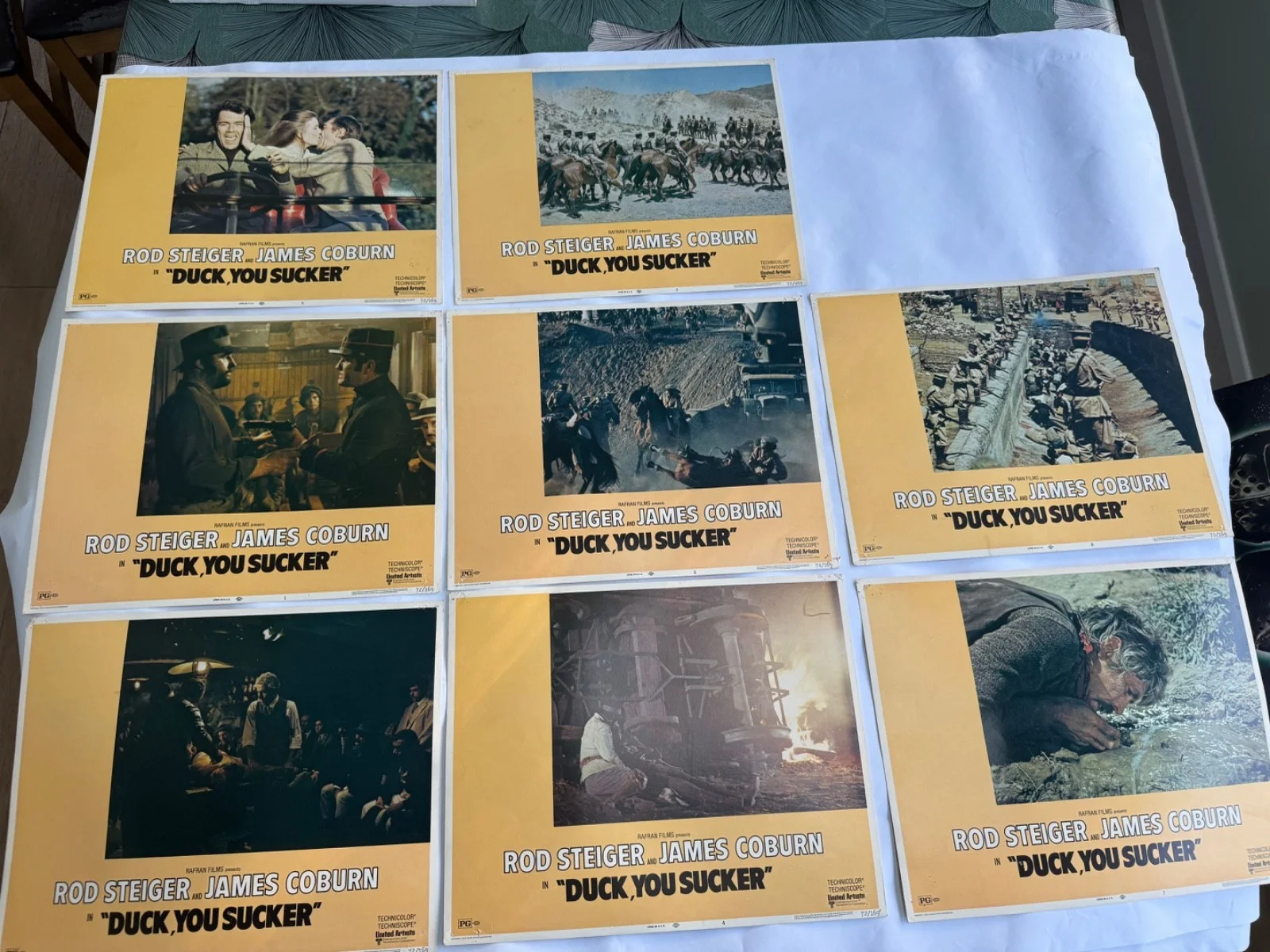 Set of 8 USA "DUCK YOU SUCKER" Lobby Cards 1971 Sergio Leone FISTFUL OF DYNAMITE, изображение 3