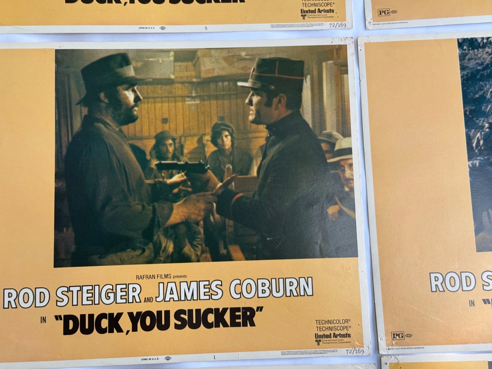 Set of 8 USA "DUCK YOU SUCKER" Lobby Cards 1971 Sergio Leone FISTFUL OF DYNAMITE, изображение 5