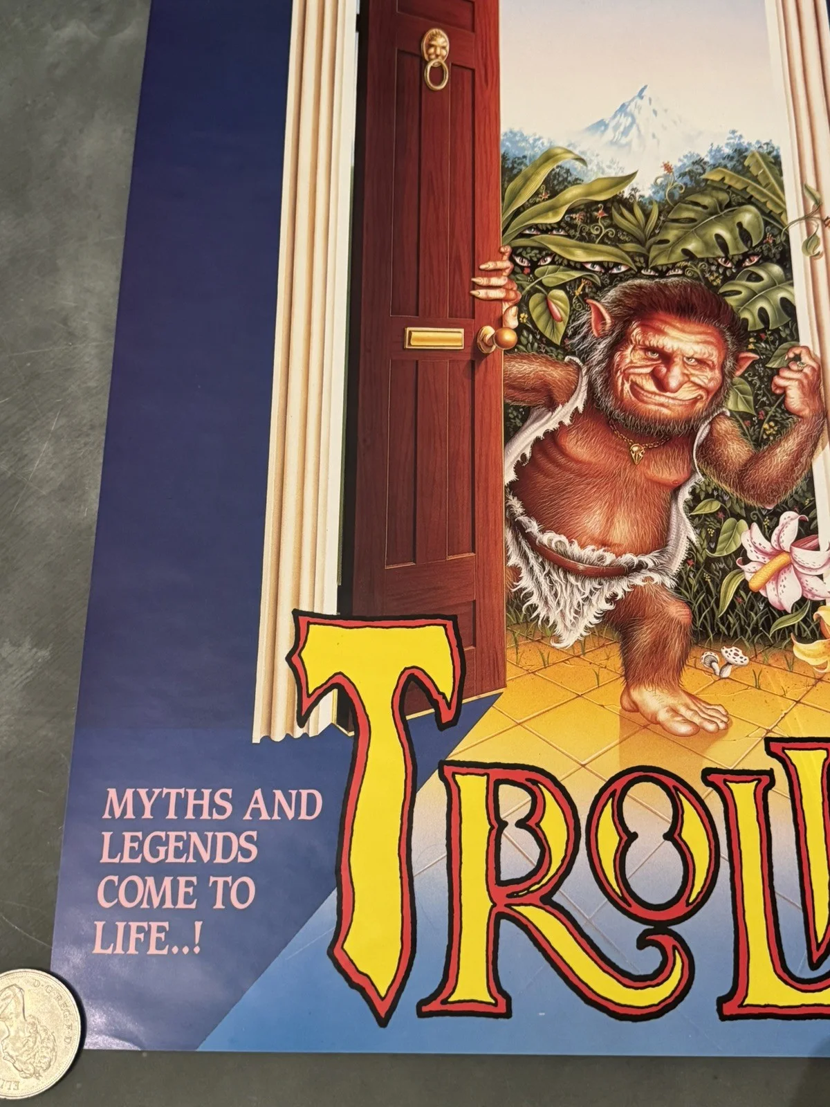 Troll Rolled Video Shop Poster 1986 Extremely Rare, image 2