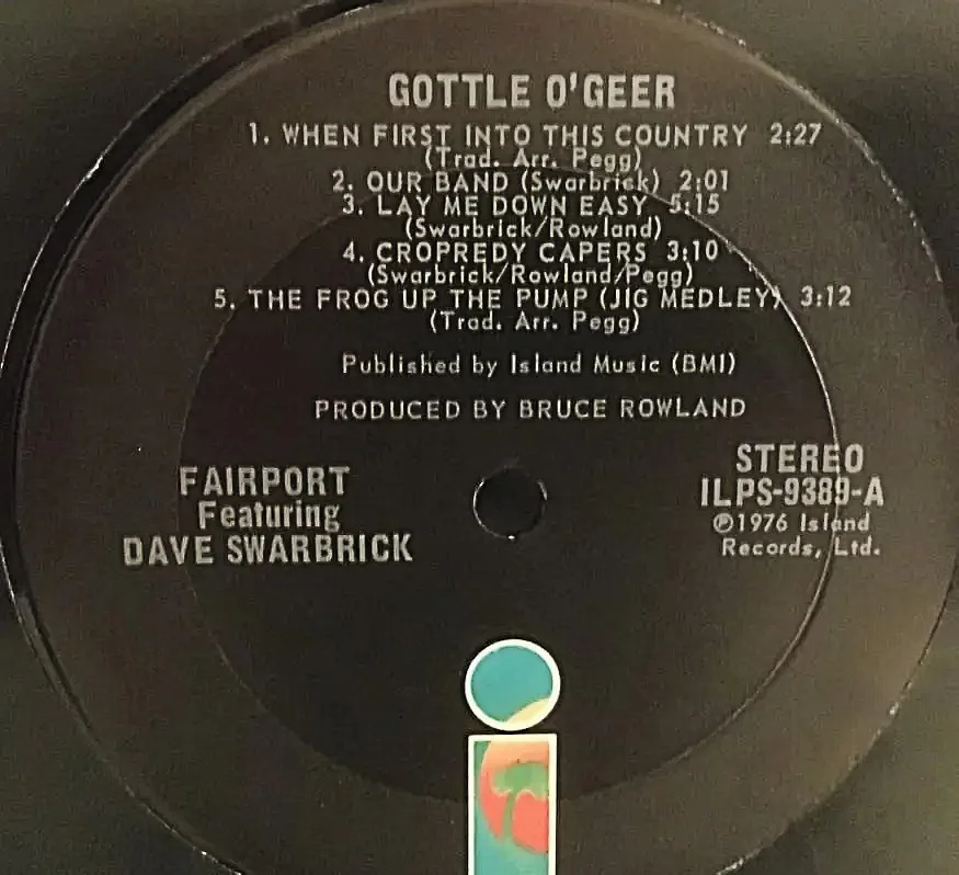 Dave Pegg Autographed Fairport Convention Vinyl Record "Gottle O'Geer" - W/COA, image 5
